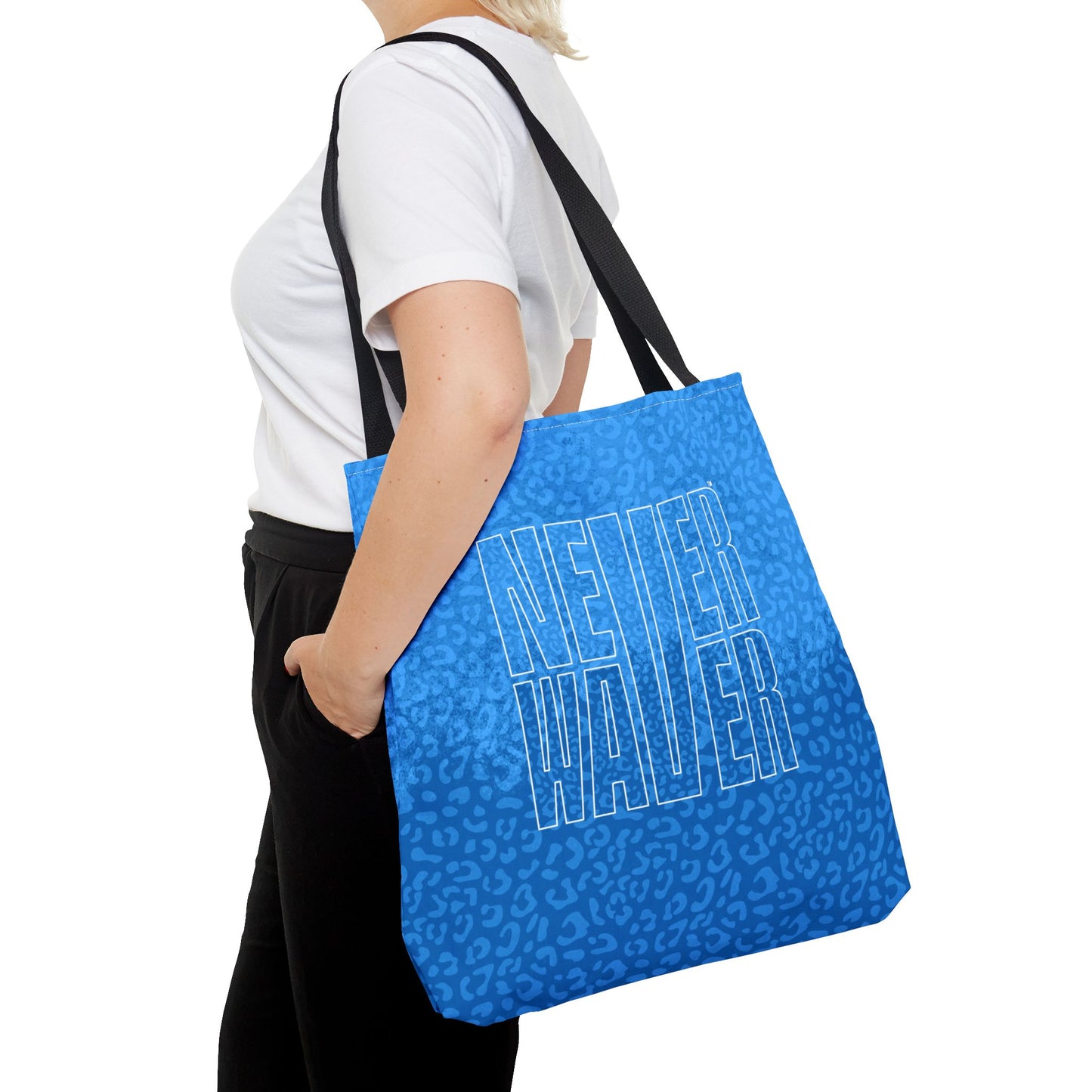 Never Waver Mamma Blue Leopard Tote Bag (AOP) - Never Waver