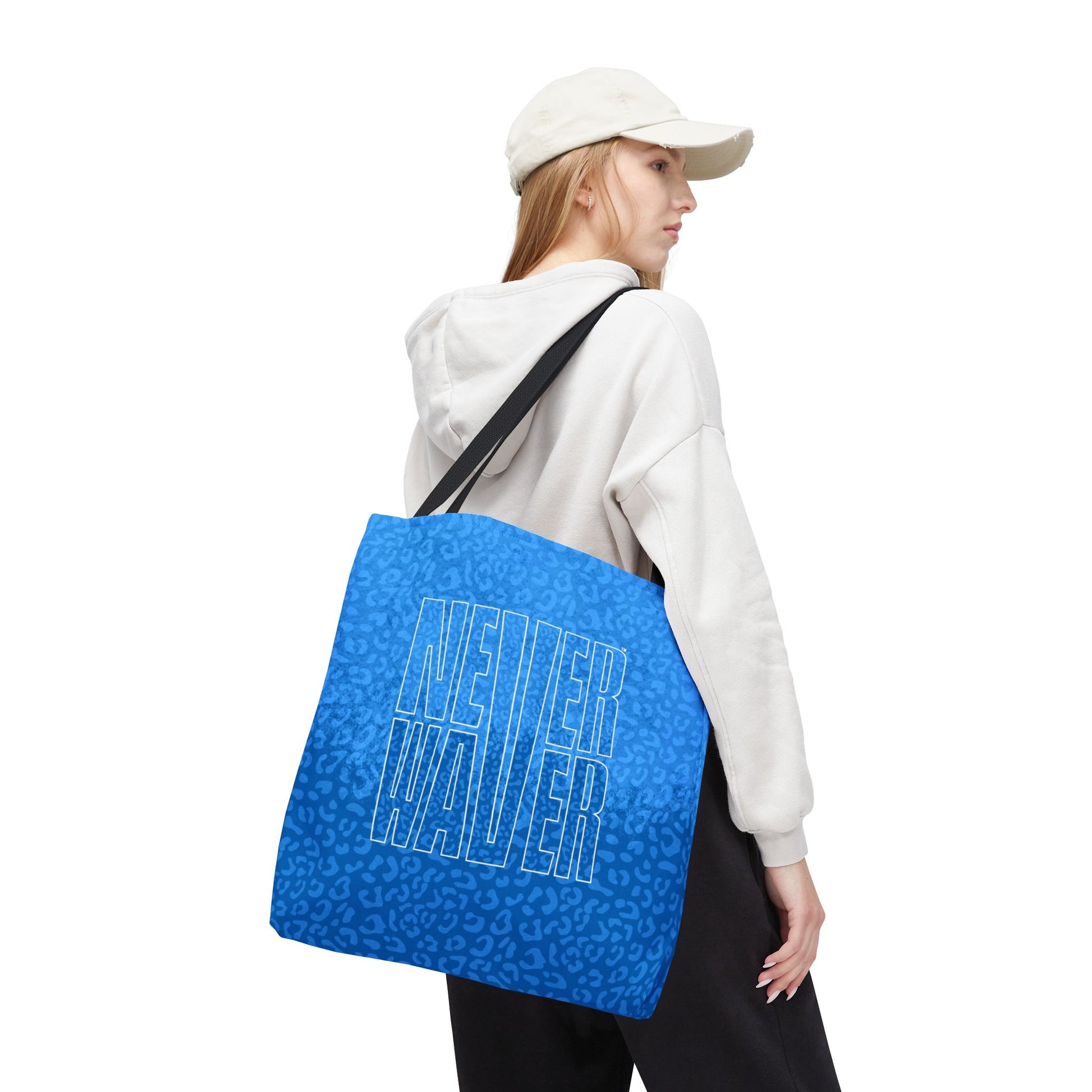 Never Waver Mamma Blue Leopard Tote Bag (AOP) - Never Waver