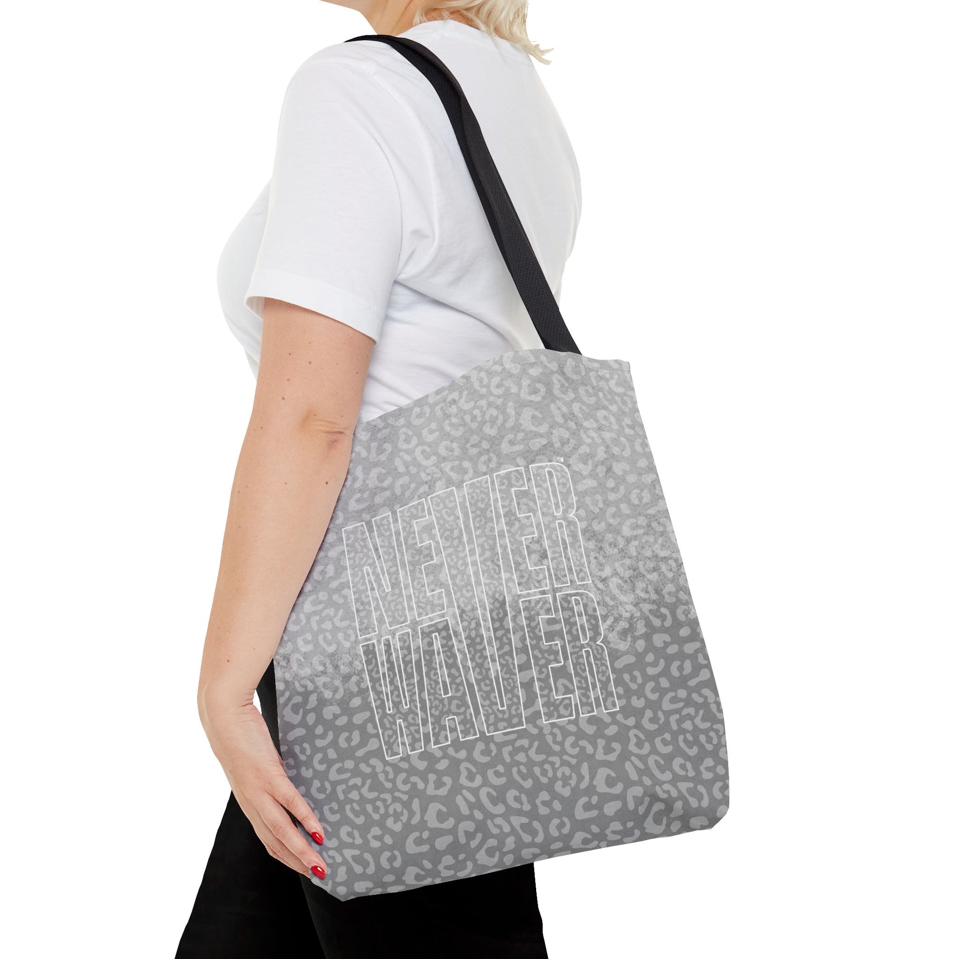 Never Waver Mamma Gray Leopard Tote Bag (AOP) - Never Waver