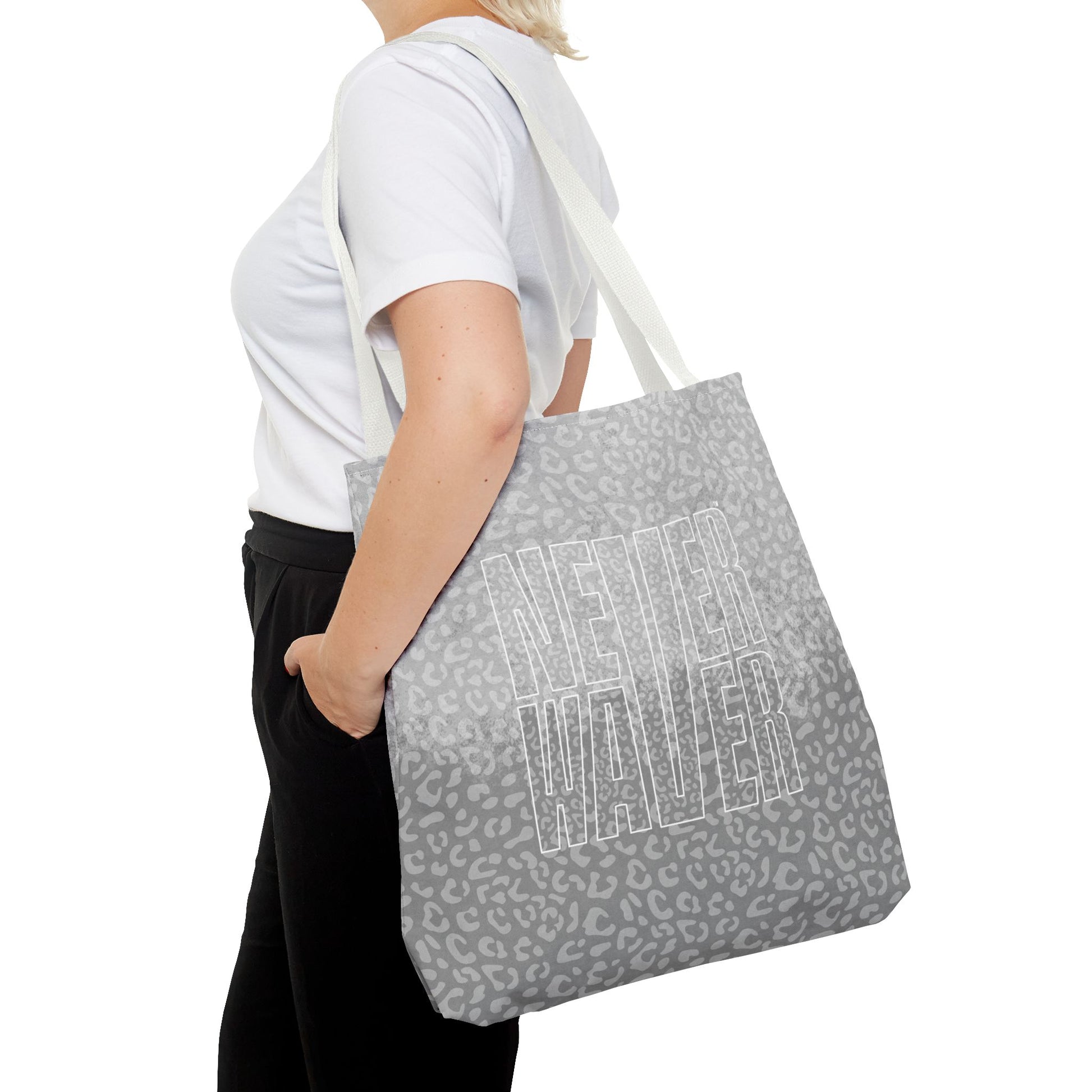 Never Waver Mamma Gray Leopard Tote Bag (AOP) - Never Waver