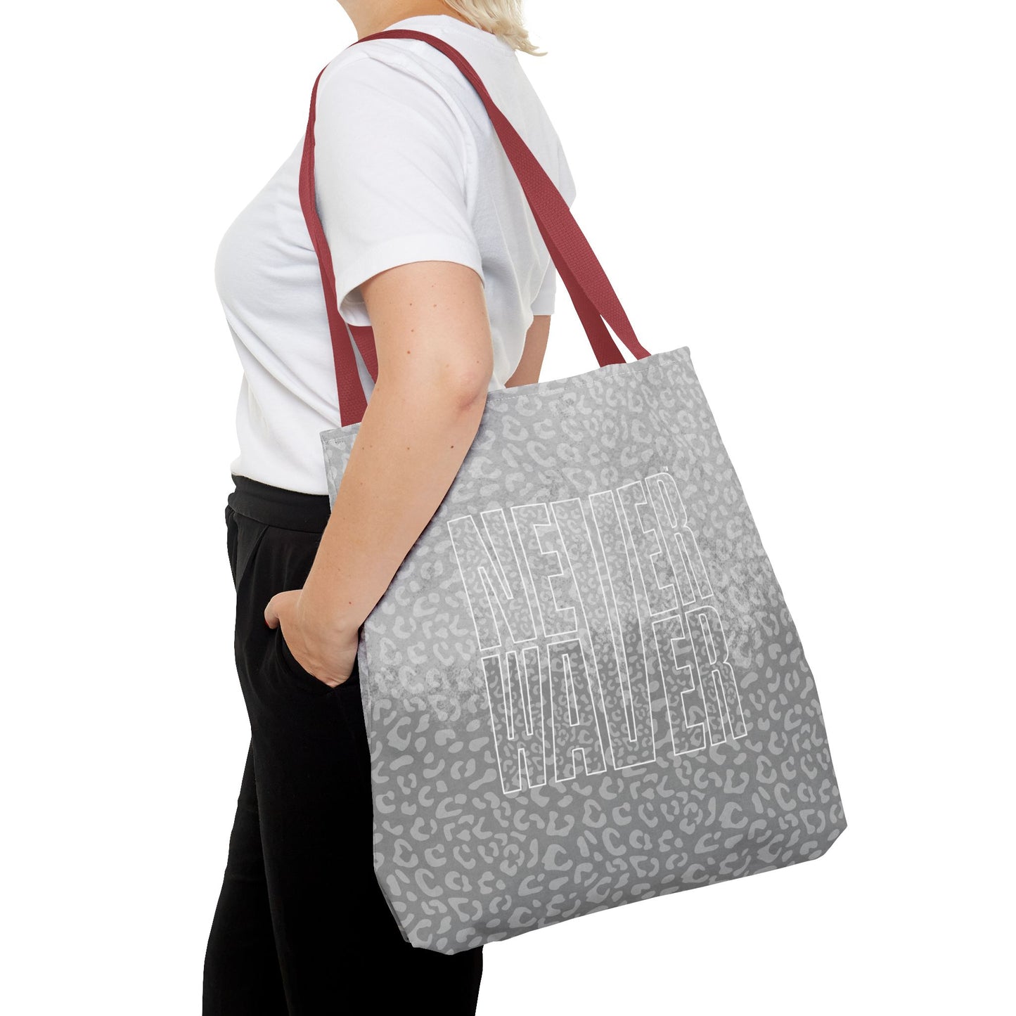 Never Waver Mamma Gray Leopard Tote Bag (AOP) - Never Waver