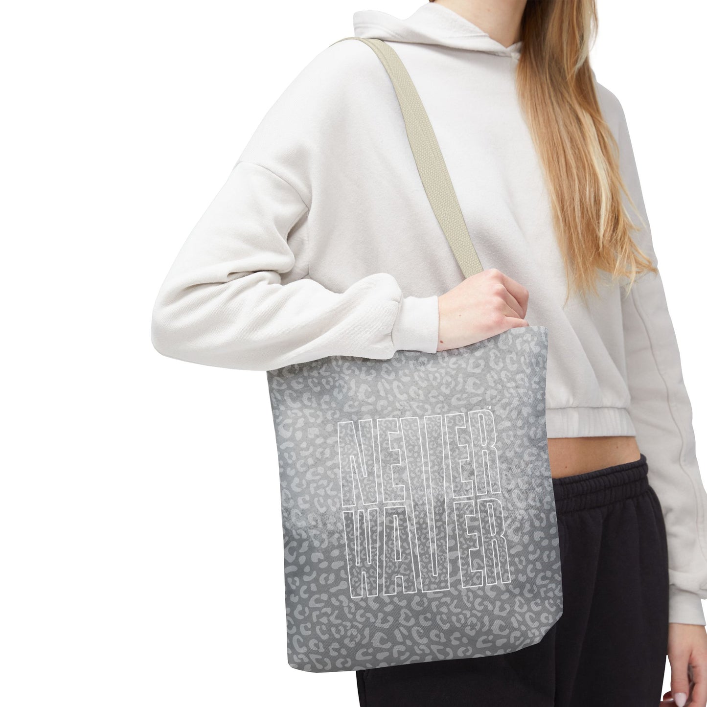 Never Waver Mamma Gray Leopard Tote Bag (AOP) - Never Waver