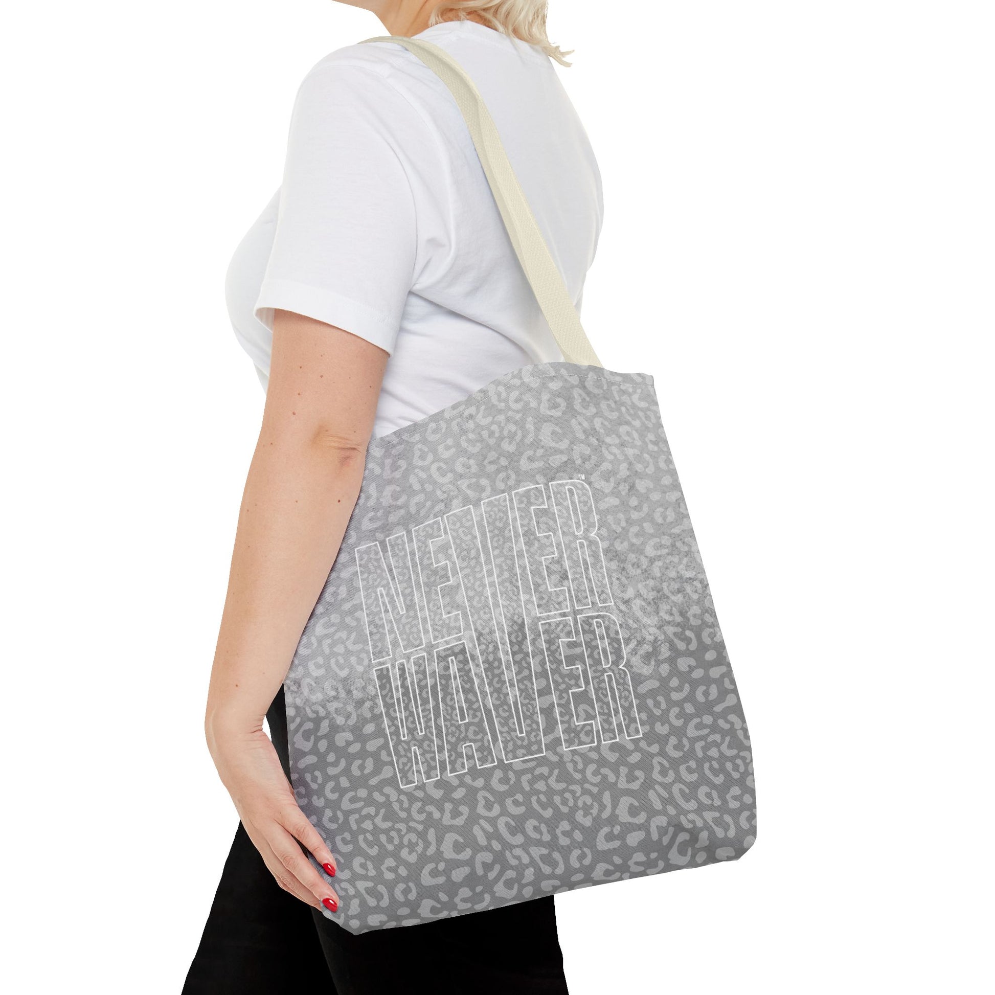 Never Waver Mamma Gray Leopard Tote Bag (AOP) - Never Waver