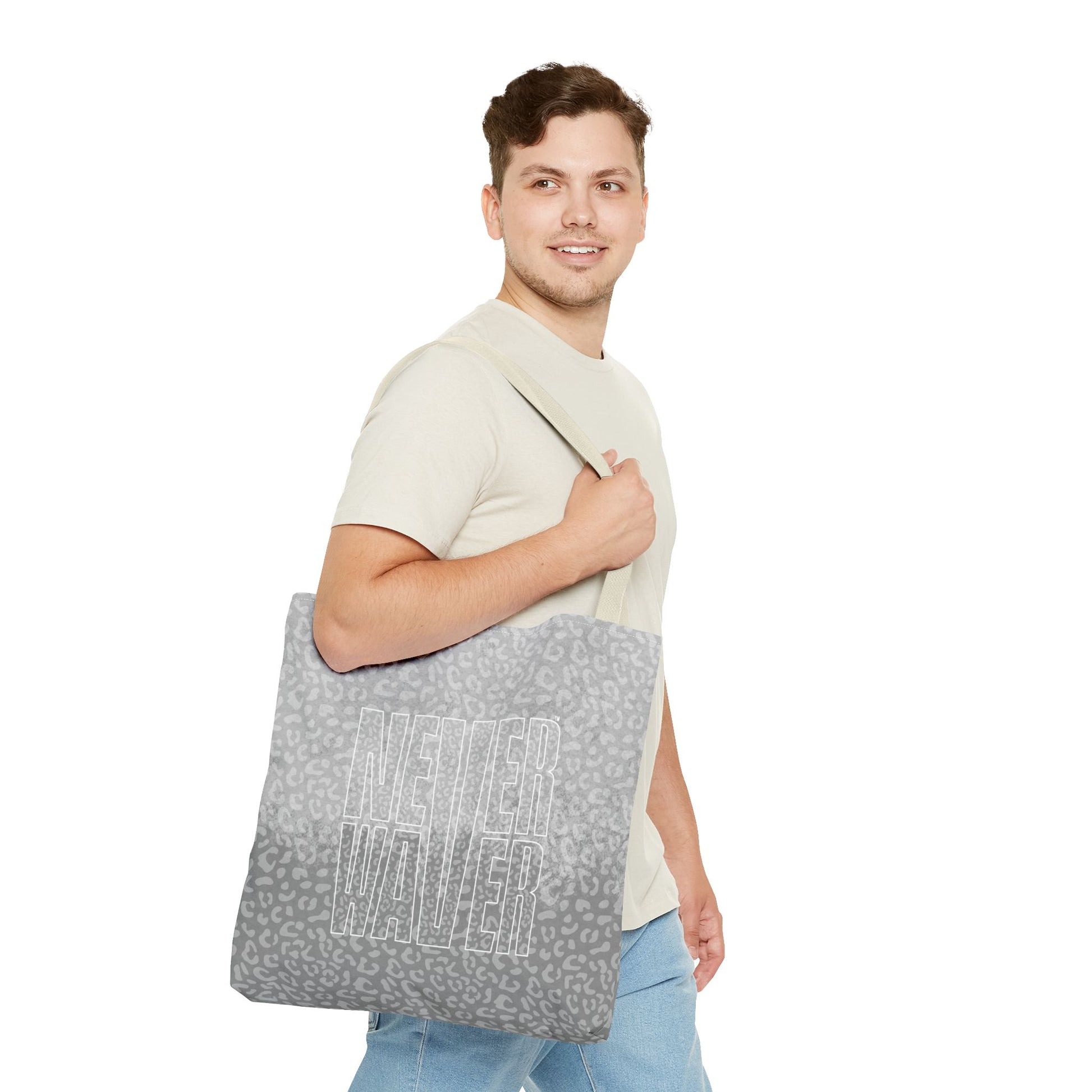 Never Waver Mamma Gray Leopard Tote Bag (AOP) - Never Waver