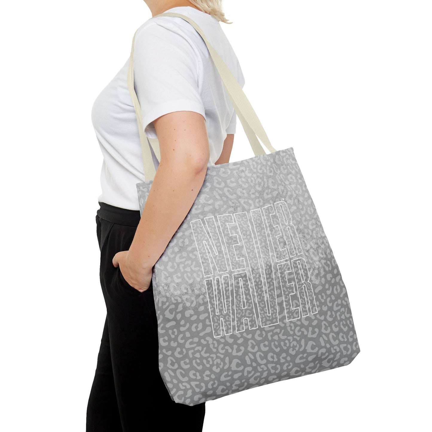 Never Waver Mamma Gray Leopard Tote Bag (AOP) - Never Waver