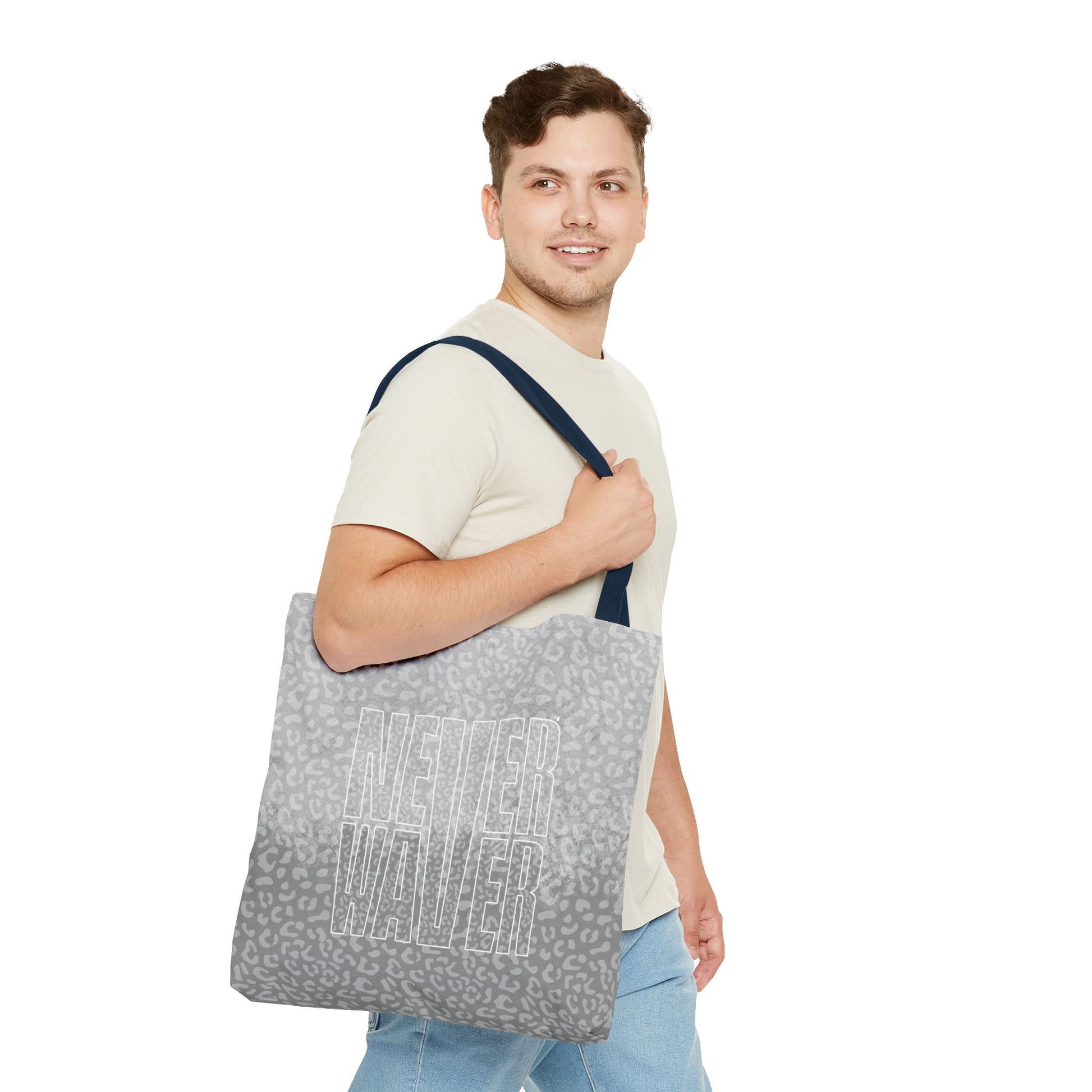 Never Waver Mamma Gray Leopard Tote Bag (AOP) - Never Waver