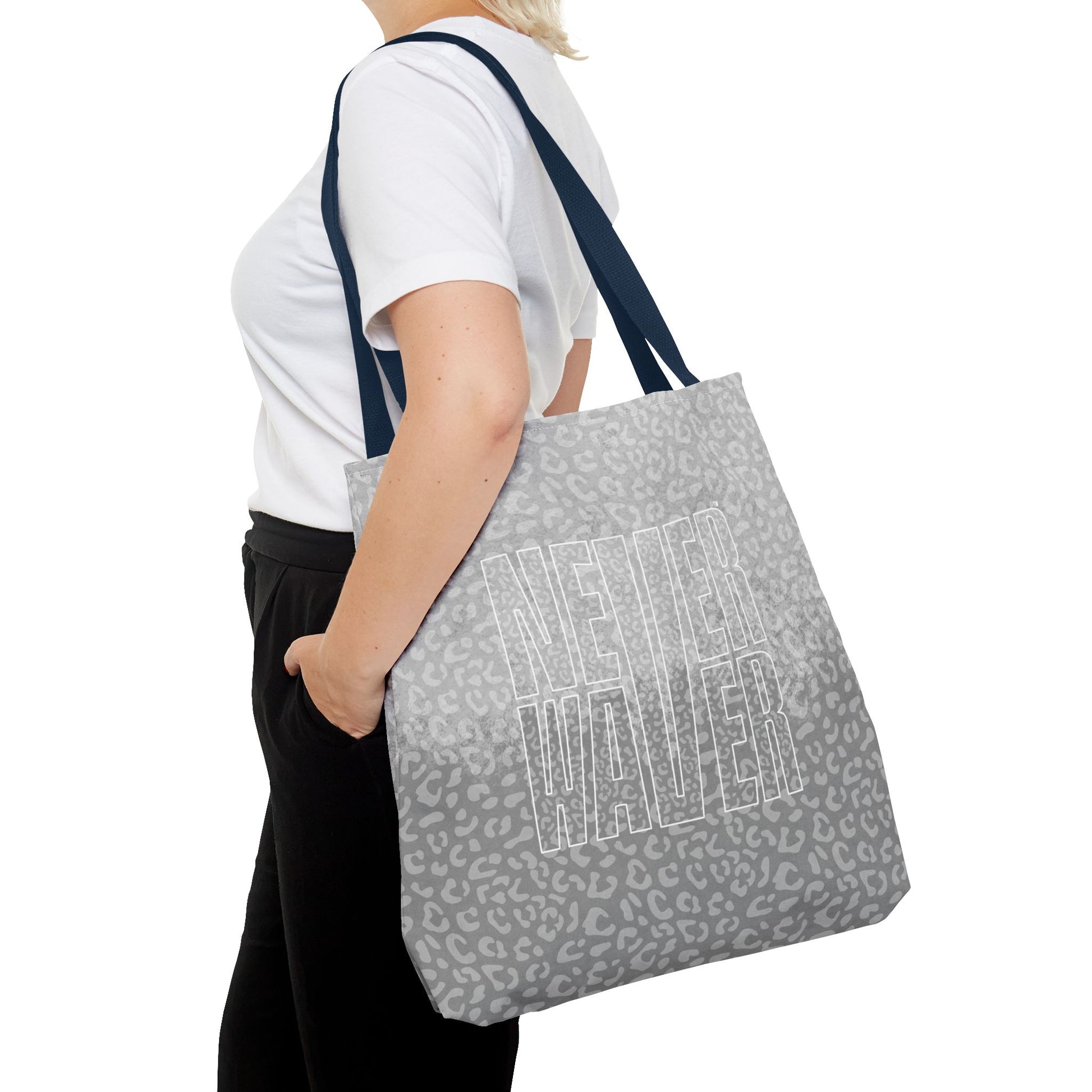 Never Waver Mamma Gray Leopard Tote Bag (AOP) - Never Waver