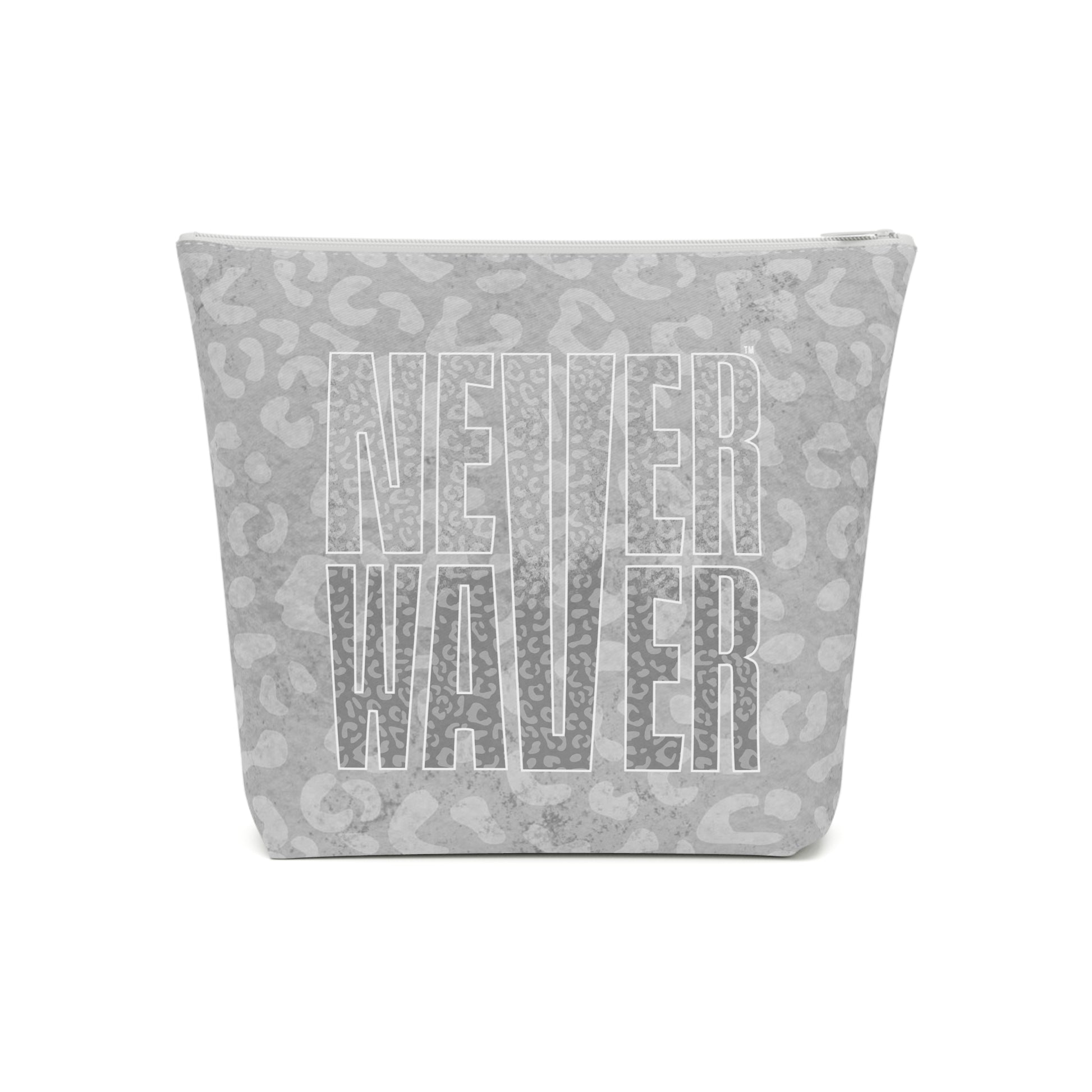 Never Waver  Gray Leopard Cotton Cosmetic Bag - Never Waver
