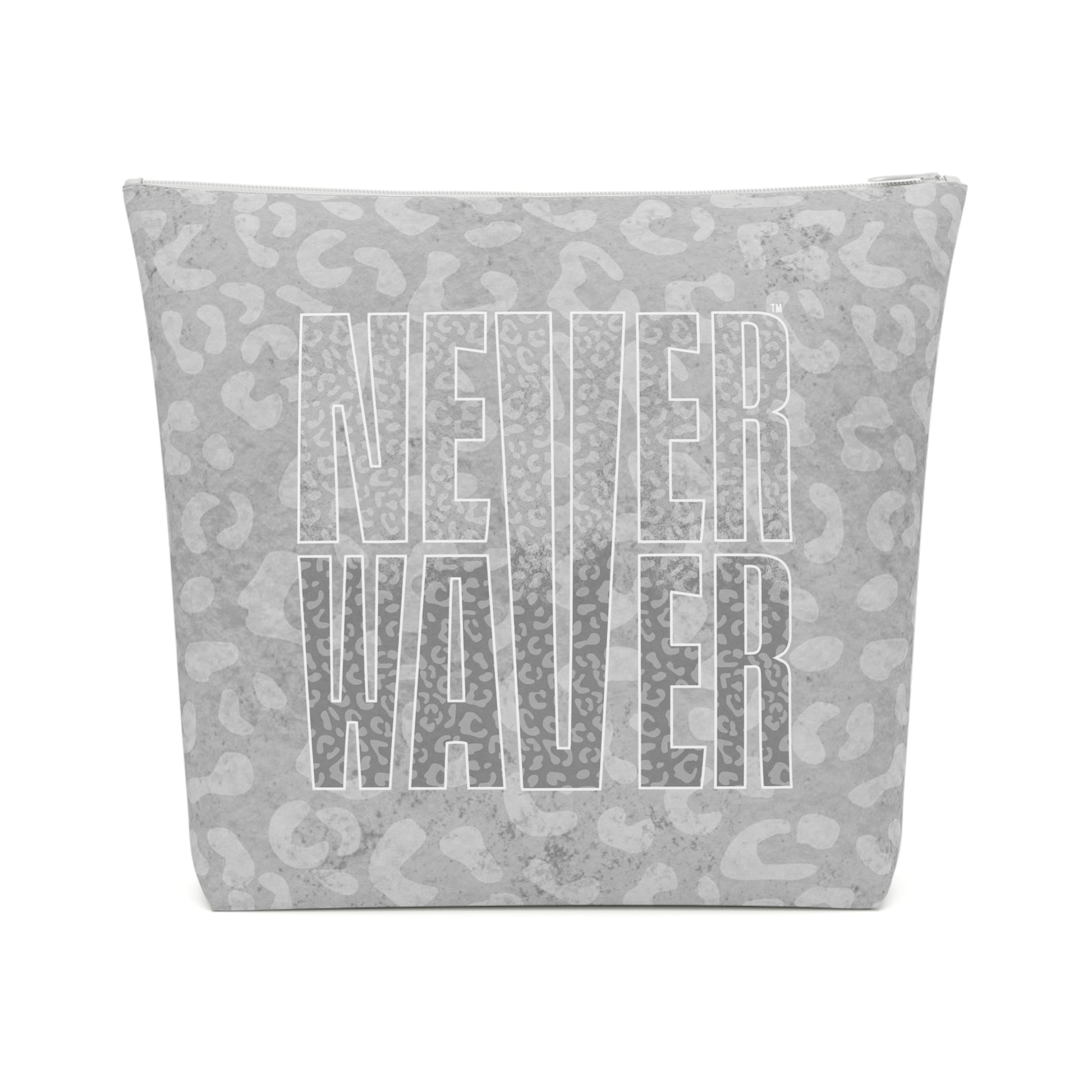 Never Waver  Gray Leopard Cotton Cosmetic Bag - Never Waver