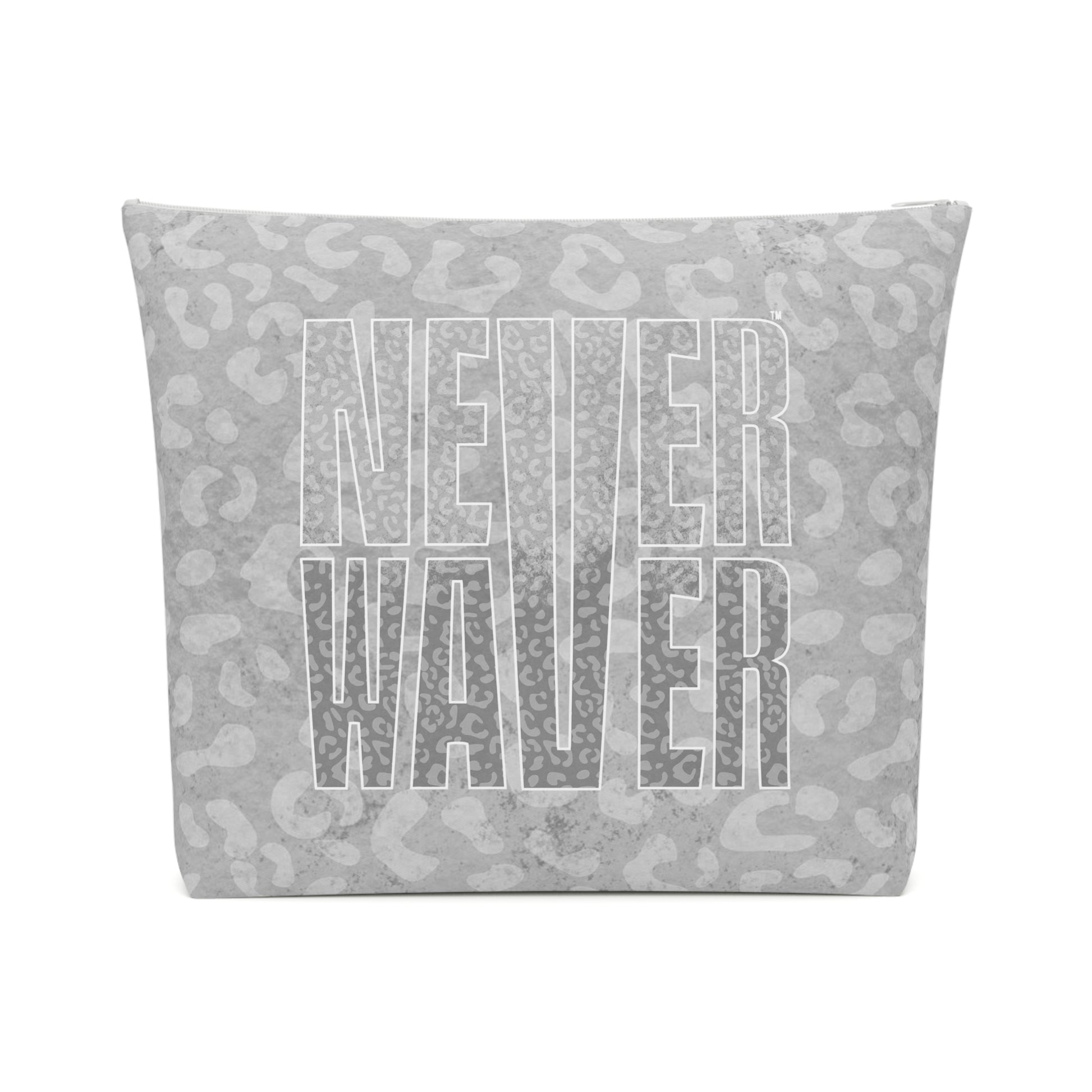 Never Waver  Gray Leopard Cotton Cosmetic Bag - Never Waver
