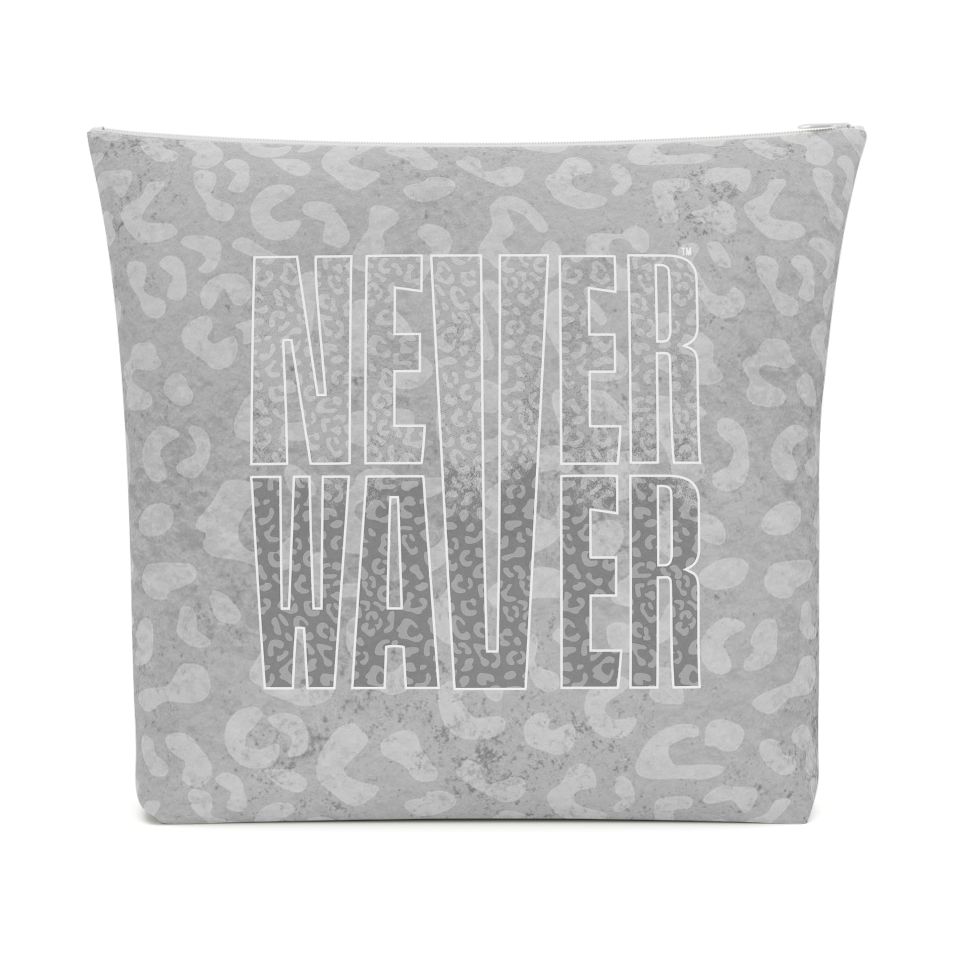 Never Waver  Gray Leopard Cotton Cosmetic Bag - Never Waver