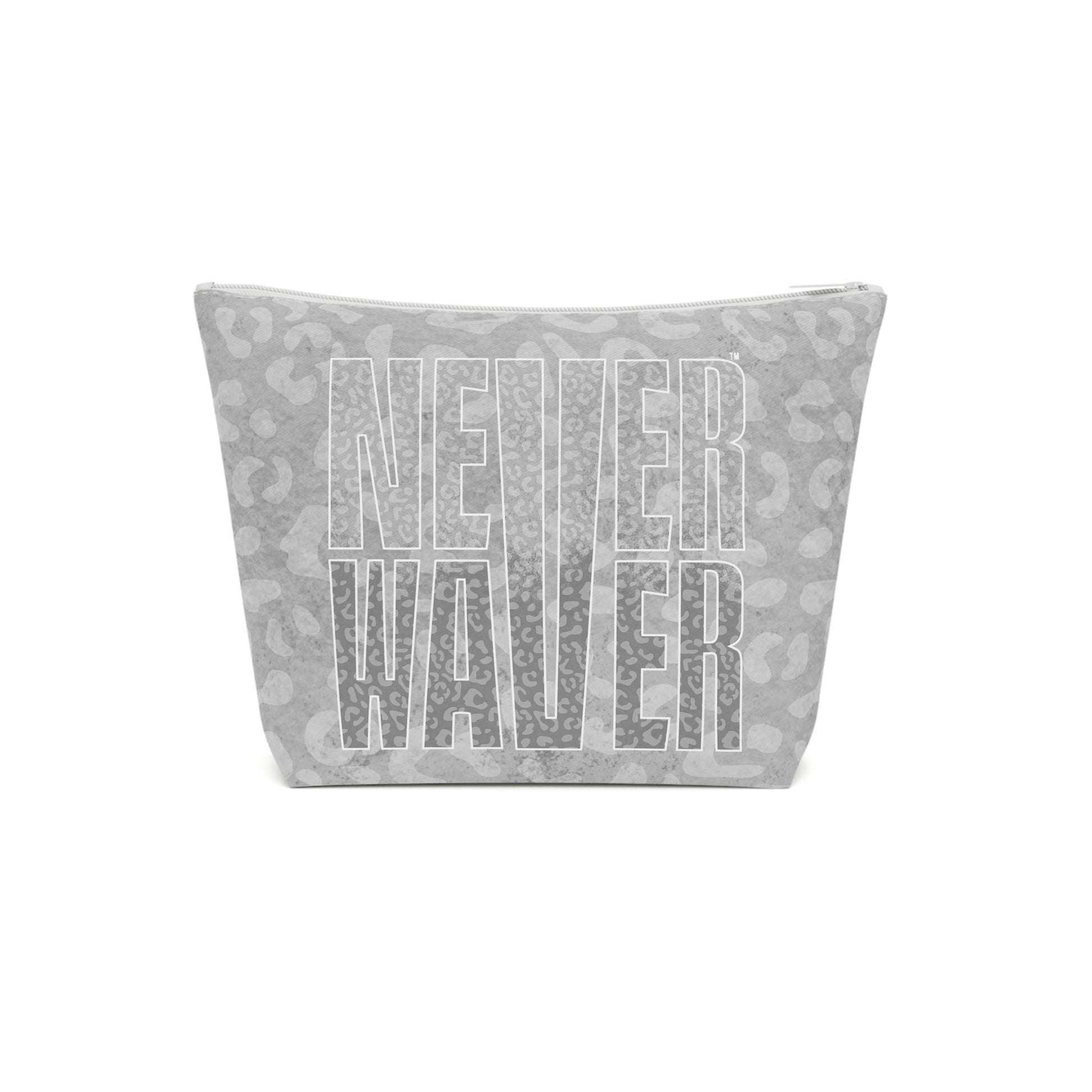 Never Waver  Gray Leopard Cotton Cosmetic Bag - Never Waver