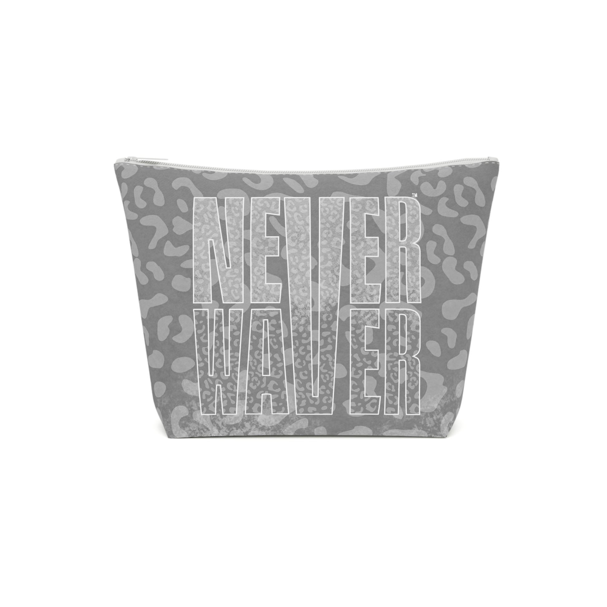 Never Waver  Gray Leopard Cotton Cosmetic Bag - Never Waver