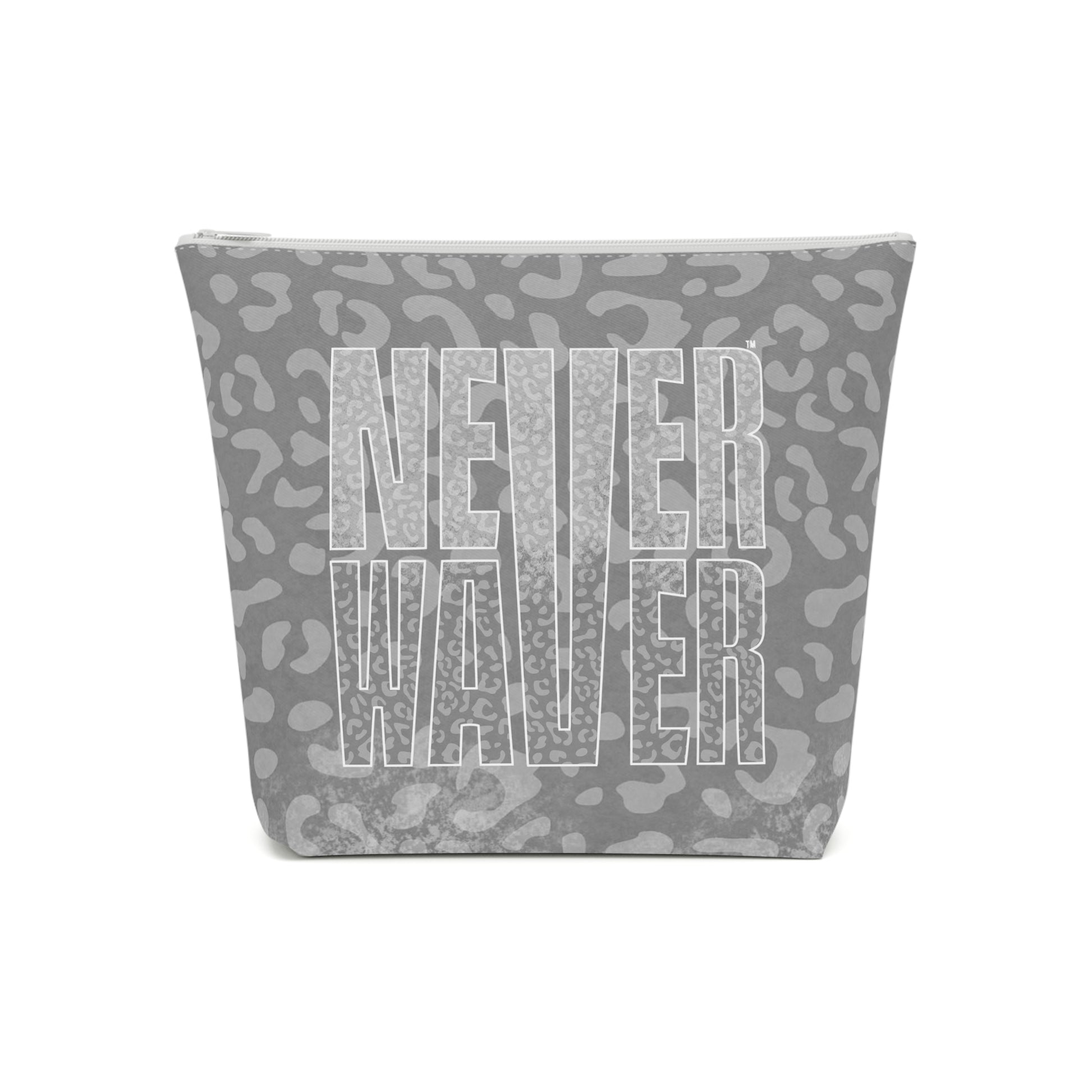 Never Waver  Gray Leopard Cotton Cosmetic Bag - Never Waver