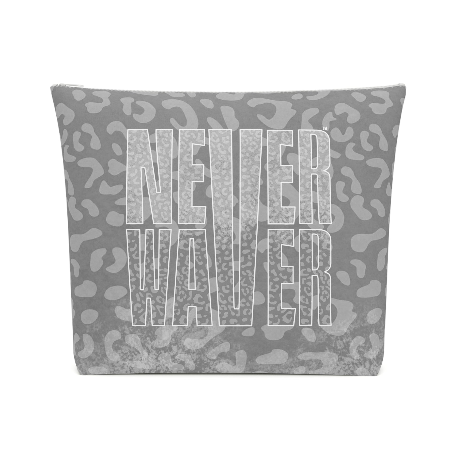 Never Waver  Gray Leopard Cotton Cosmetic Bag - Never Waver
