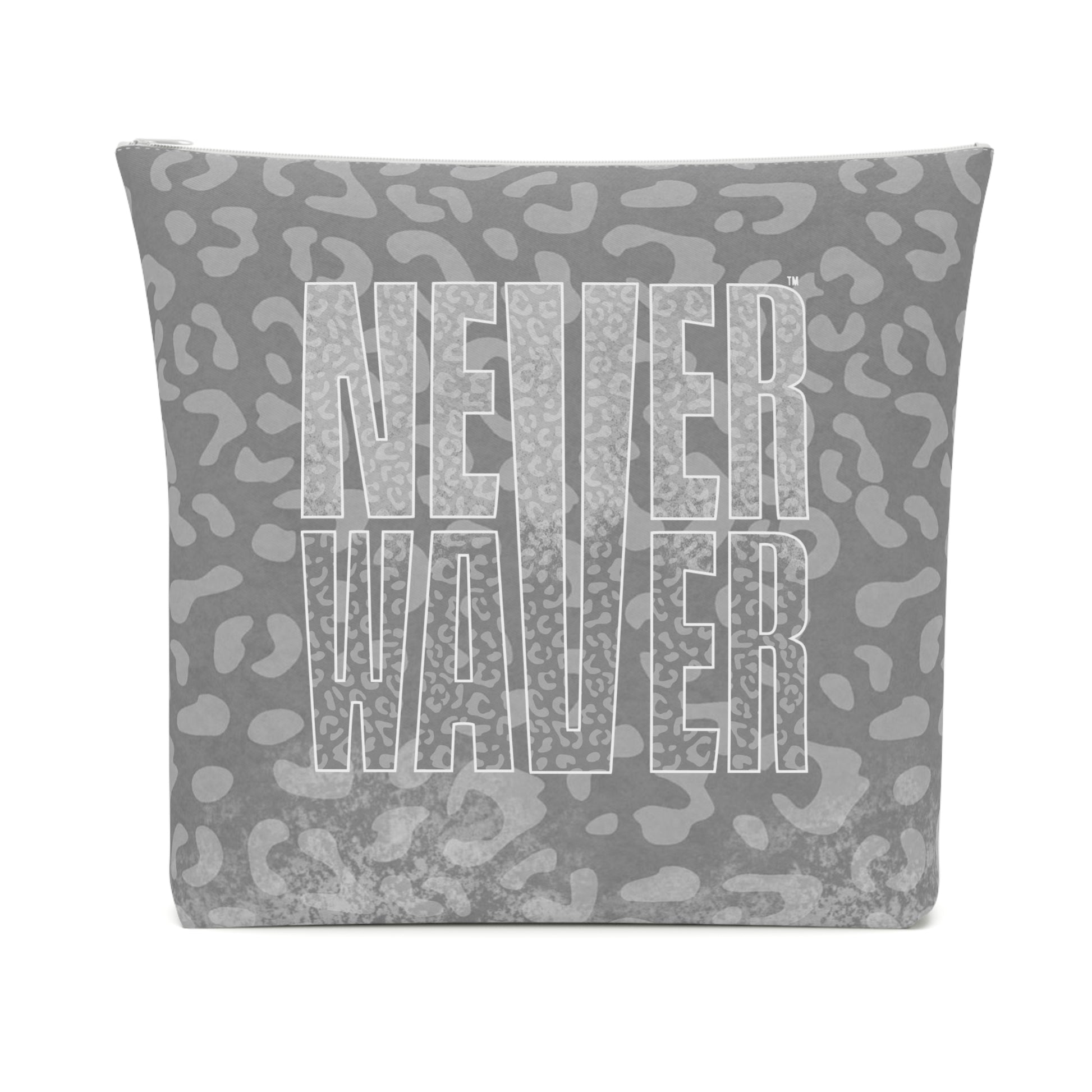 Never Waver  Gray Leopard Cotton Cosmetic Bag - Never Waver