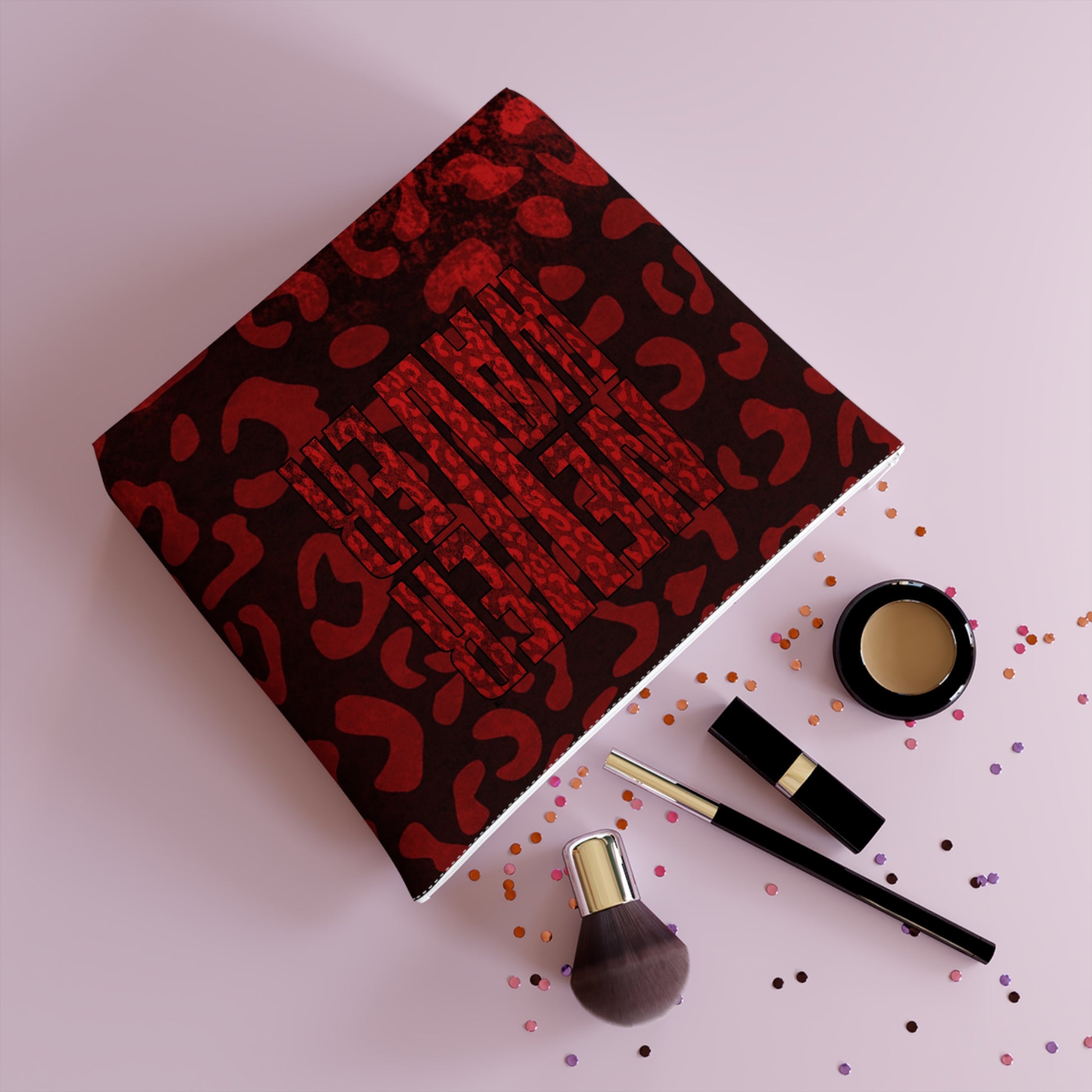 Never Waver Red Leopard Cotton Cosmetic Bag - Never Waver