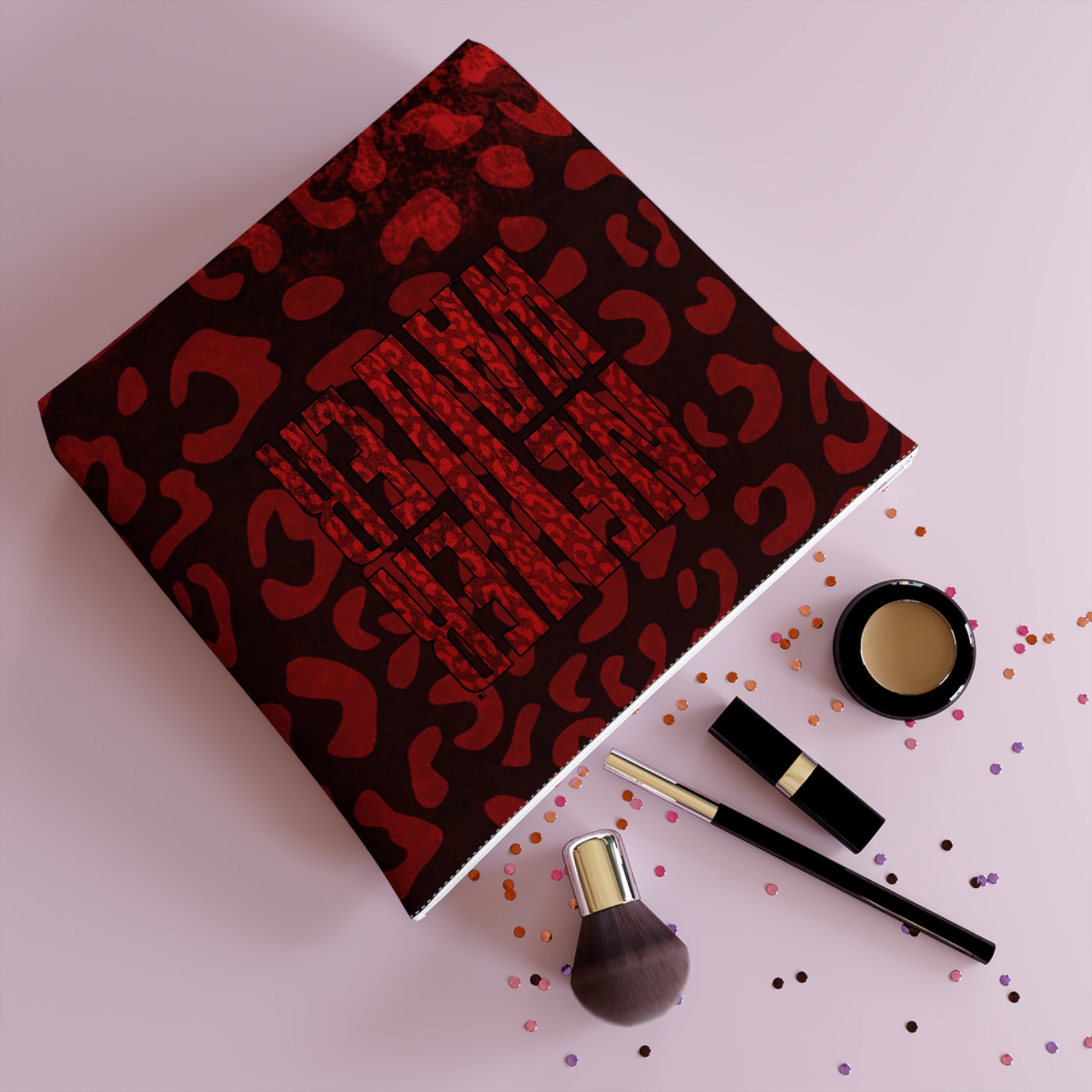 Never Waver Red Leopard Cotton Cosmetic Bag - Never Waver