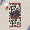 Never Waver Be Be Red White & A Little Bougie Boho Beach Towel with Floral and Animal Print Design - Never Waver