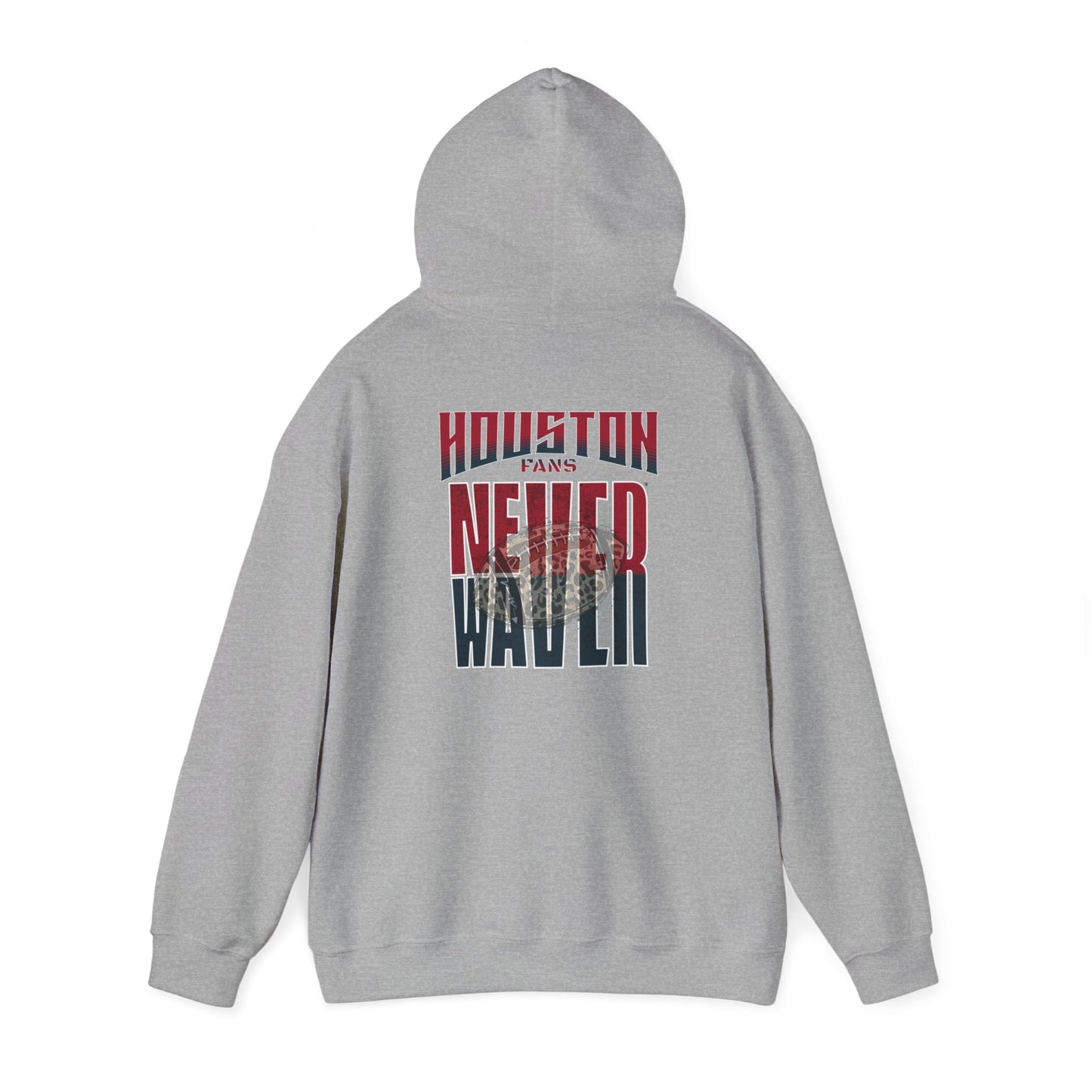 Huston Fans Never Waver W-Leopard Football Unisex Heavy Blend™ Hooded Sweatshirt - Never Waver