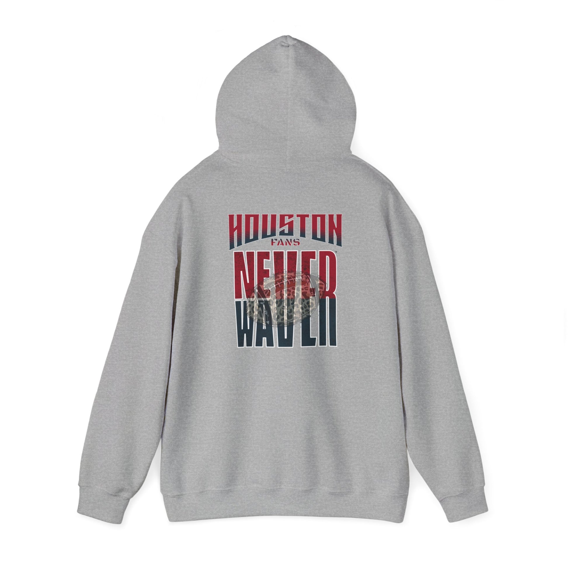 Huston Fans Never Waver W-Leopard Football Unisex Heavy Blend™ Hooded Sweatshirt - Never Waver