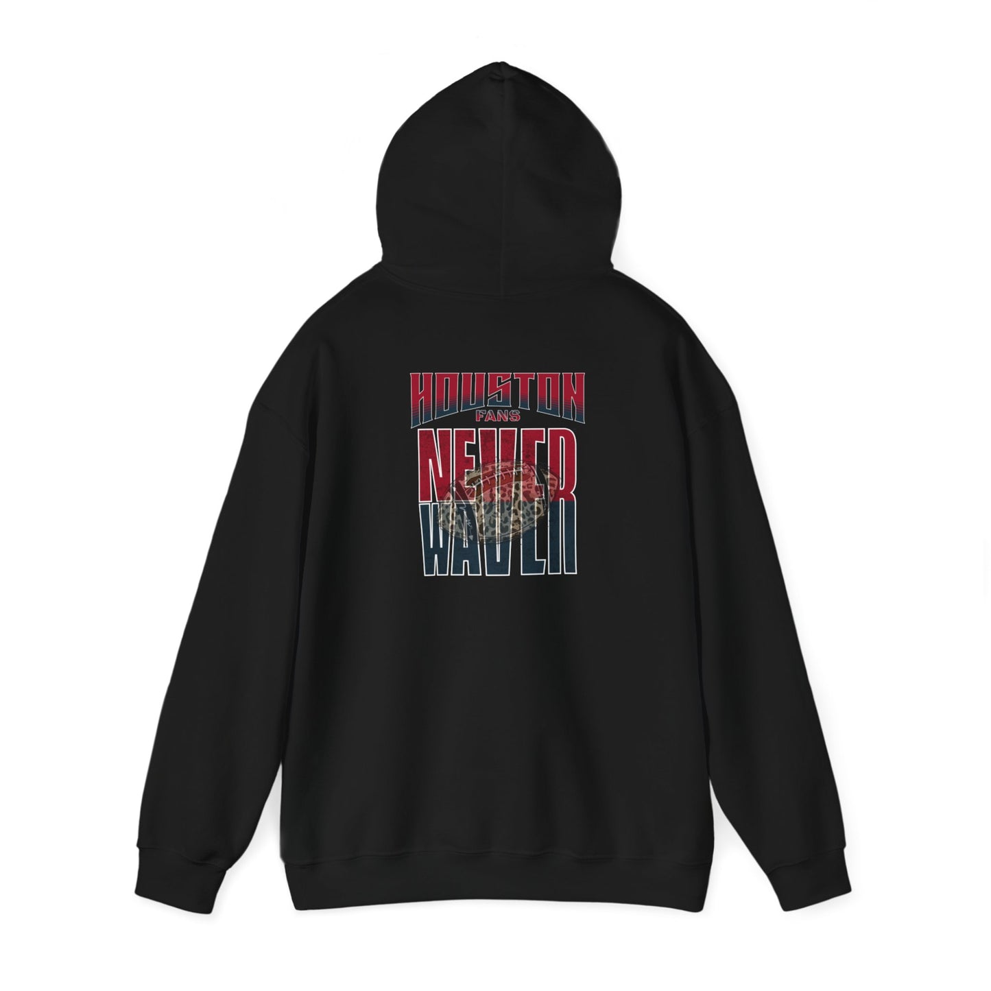 Huston Fans Never Waver W-Leopard Football Unisex Heavy Blend™ Hooded Sweatshirt - Never Waver