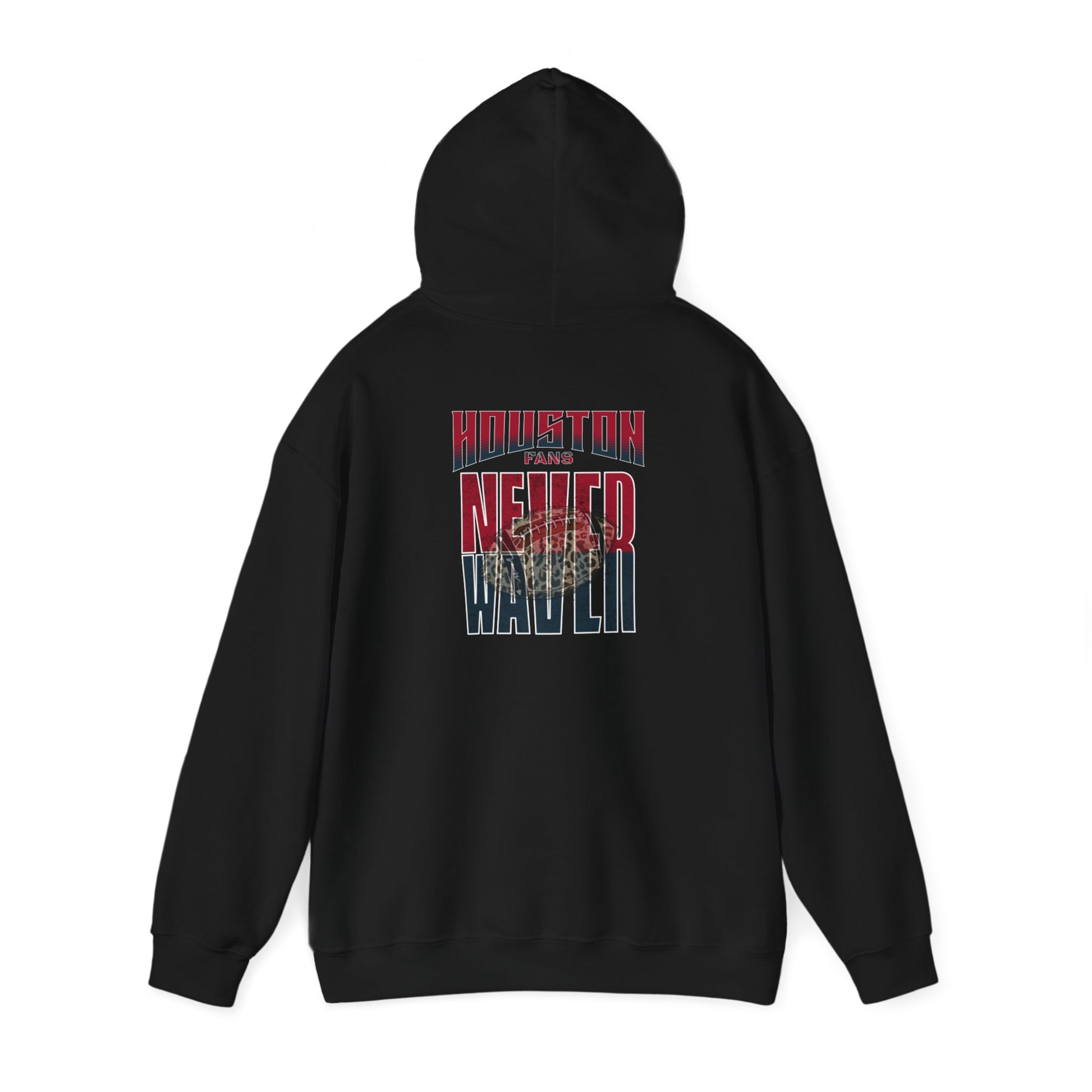 Huston Fans Never Waver W-Leopard Football Unisex Heavy Blend™ Hooded Sweatshirt - Never Waver
