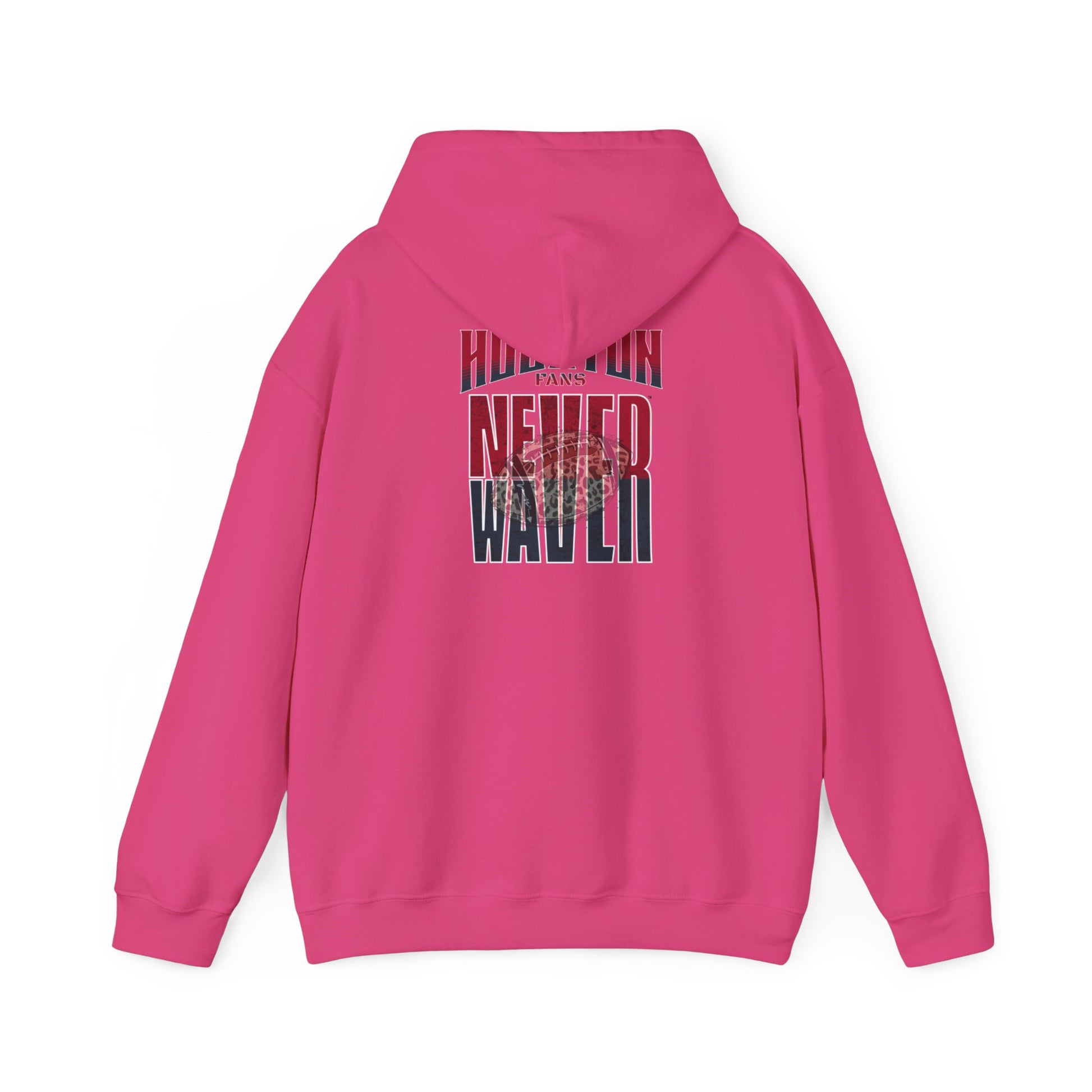 Huston Fans Never Waver W-Leopard Football Unisex Heavy Blend™ Hooded Sweatshirt - Never Waver