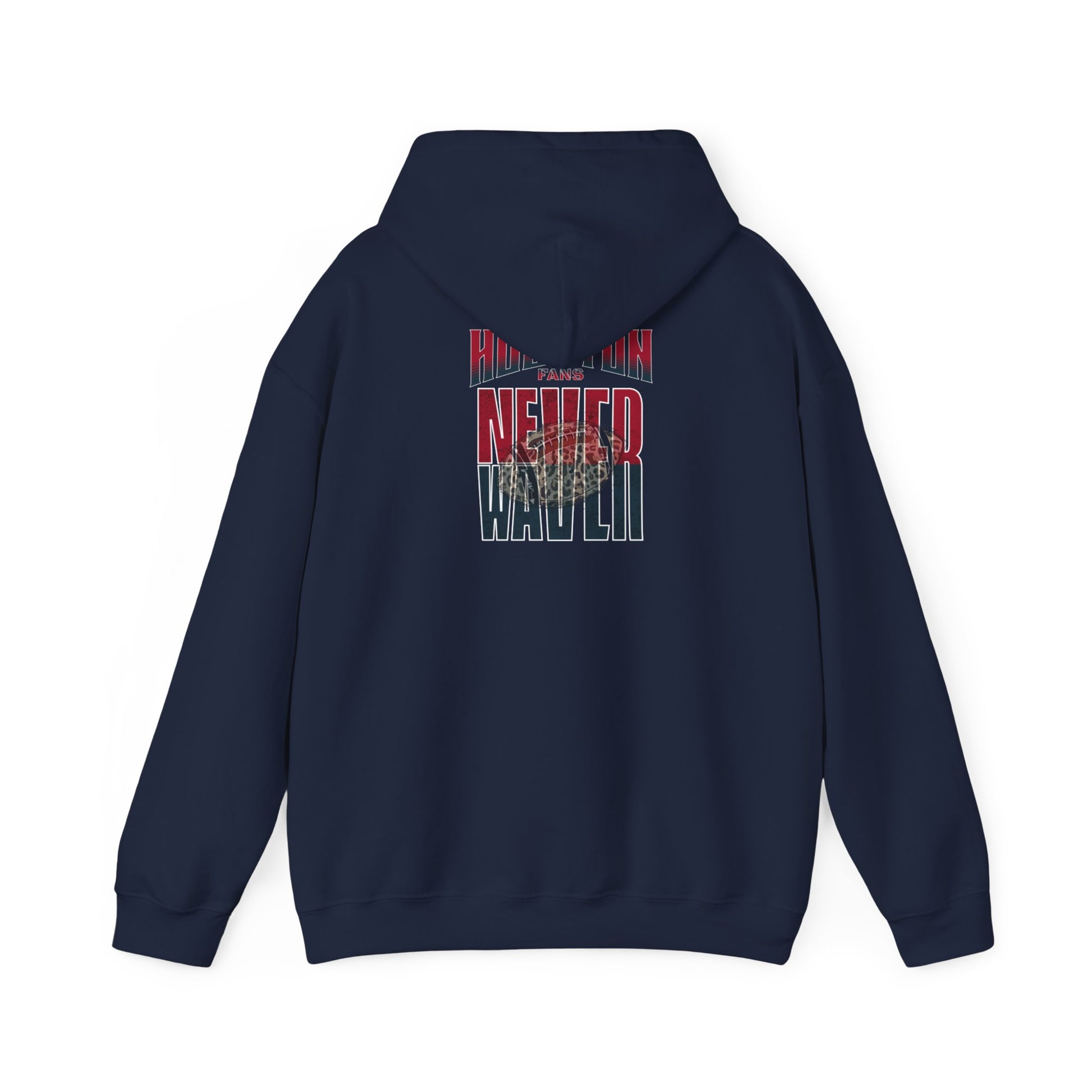 Huston Fans Never Waver W-Leopard Football Unisex Heavy Blend™ Hooded Sweatshirt - Never Waver