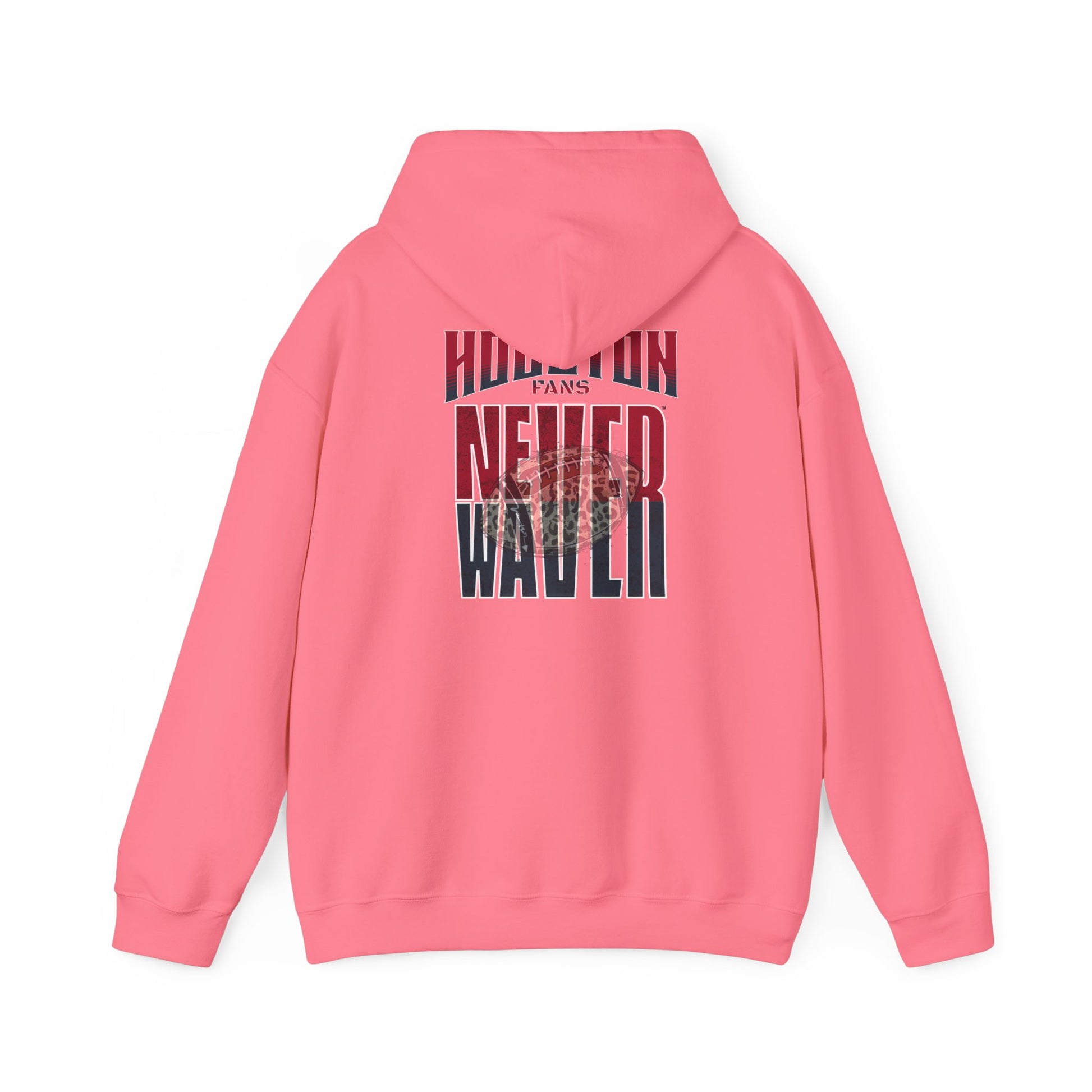 Huston Fans Never Waver W-Leopard Football Unisex Heavy Blend™ Hooded Sweatshirt - Never Waver