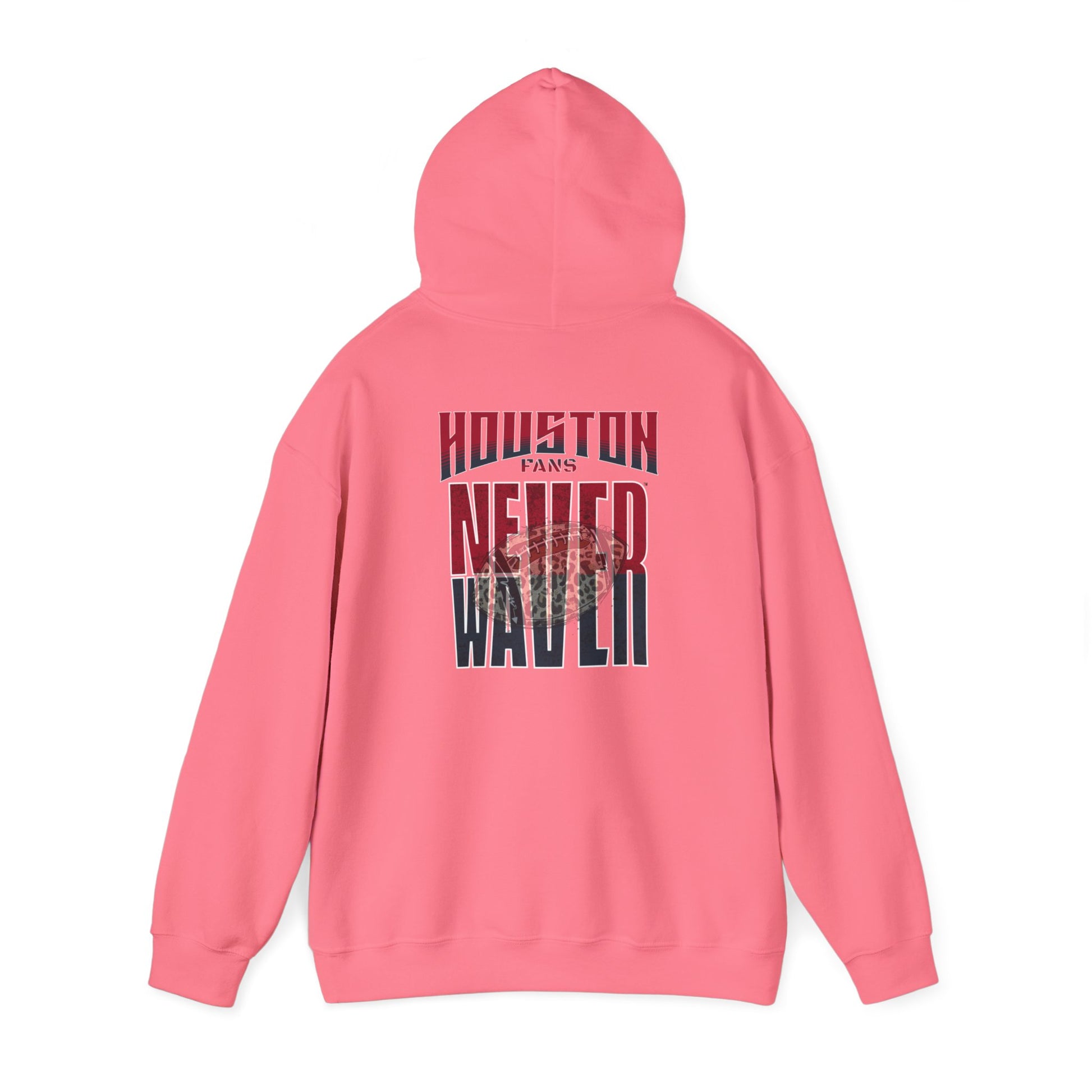 Huston Fans Never Waver W-Leopard Football Unisex Heavy Blend™ Hooded Sweatshirt - Never Waver
