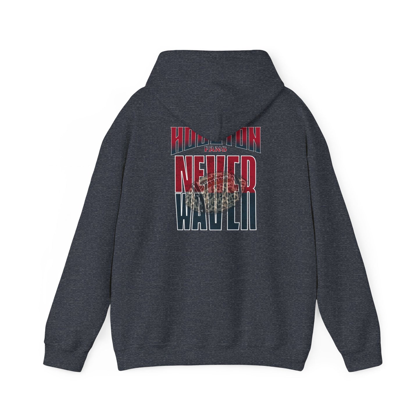 Huston Fans Never Waver W-Leopard Football Unisex Heavy Blend™ Hooded Sweatshirt - Never Waver