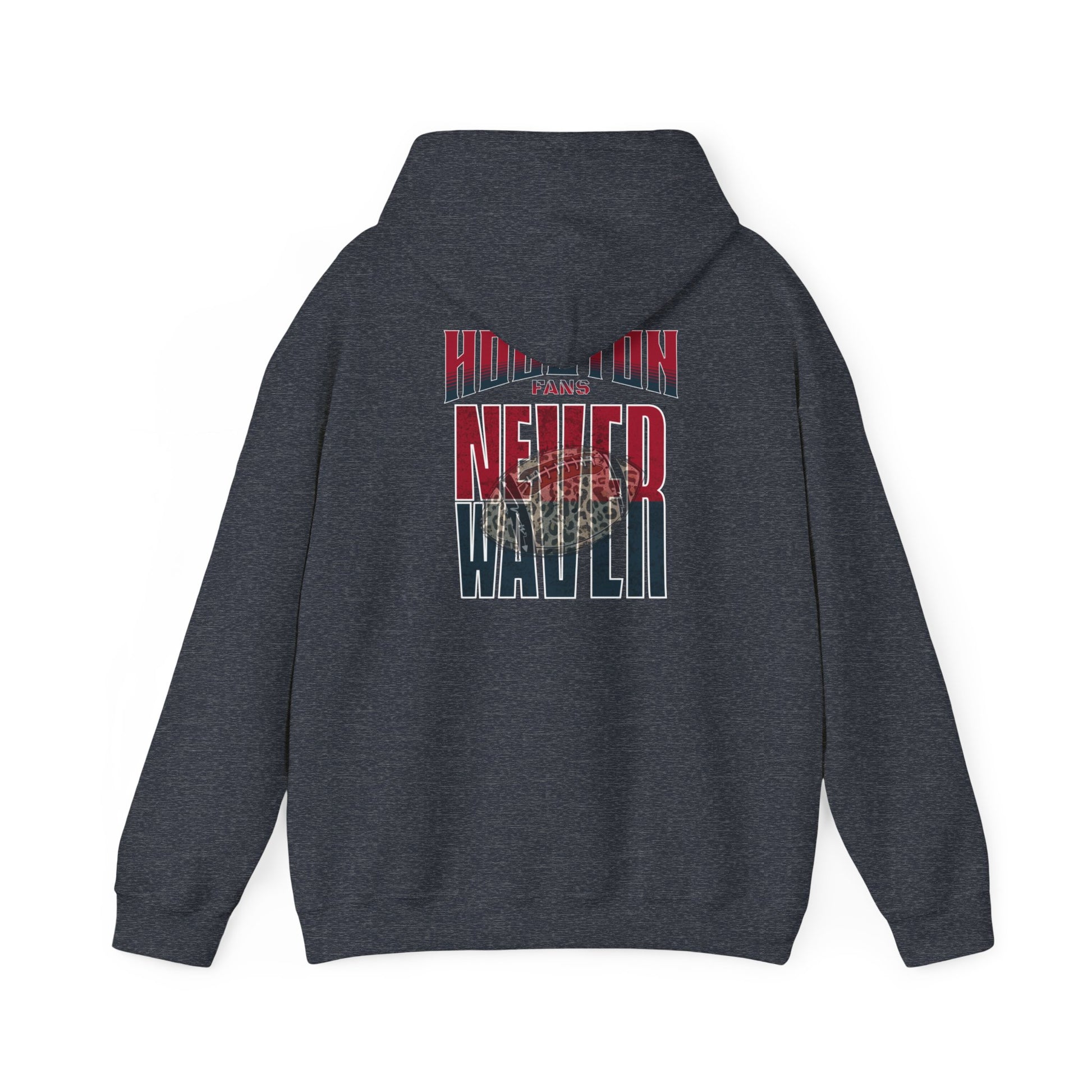 Huston Fans Never Waver W-Leopard Football Unisex Heavy Blend™ Hooded Sweatshirt - Never Waver
