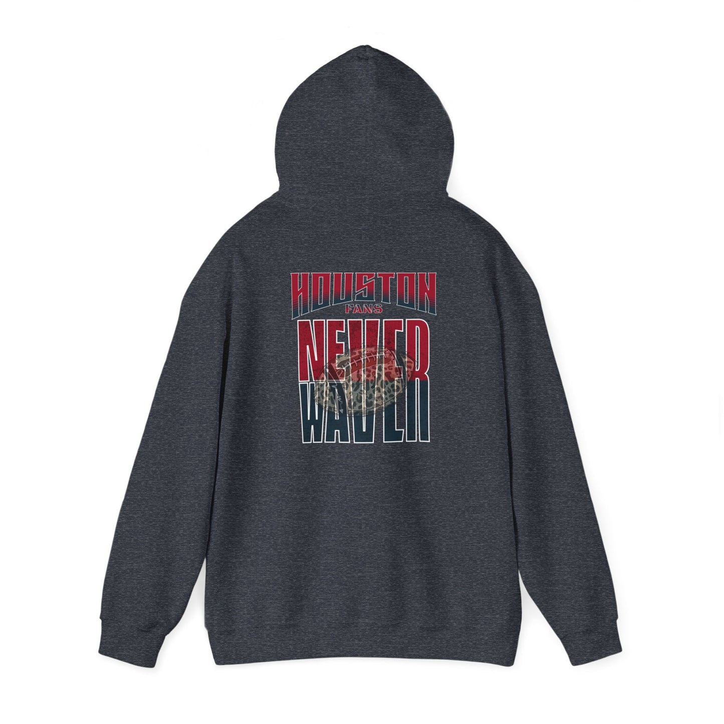 Huston Fans Never Waver W-Leopard Football Unisex Heavy Blend™ Hooded Sweatshirt - Never Waver