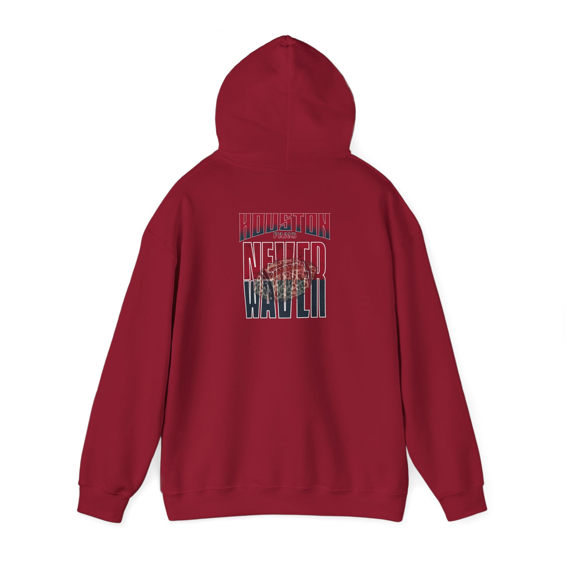 Huston Fans Never Waver W-Leopard Football Unisex Heavy Blend™ Hooded Sweatshirt - Never Waver