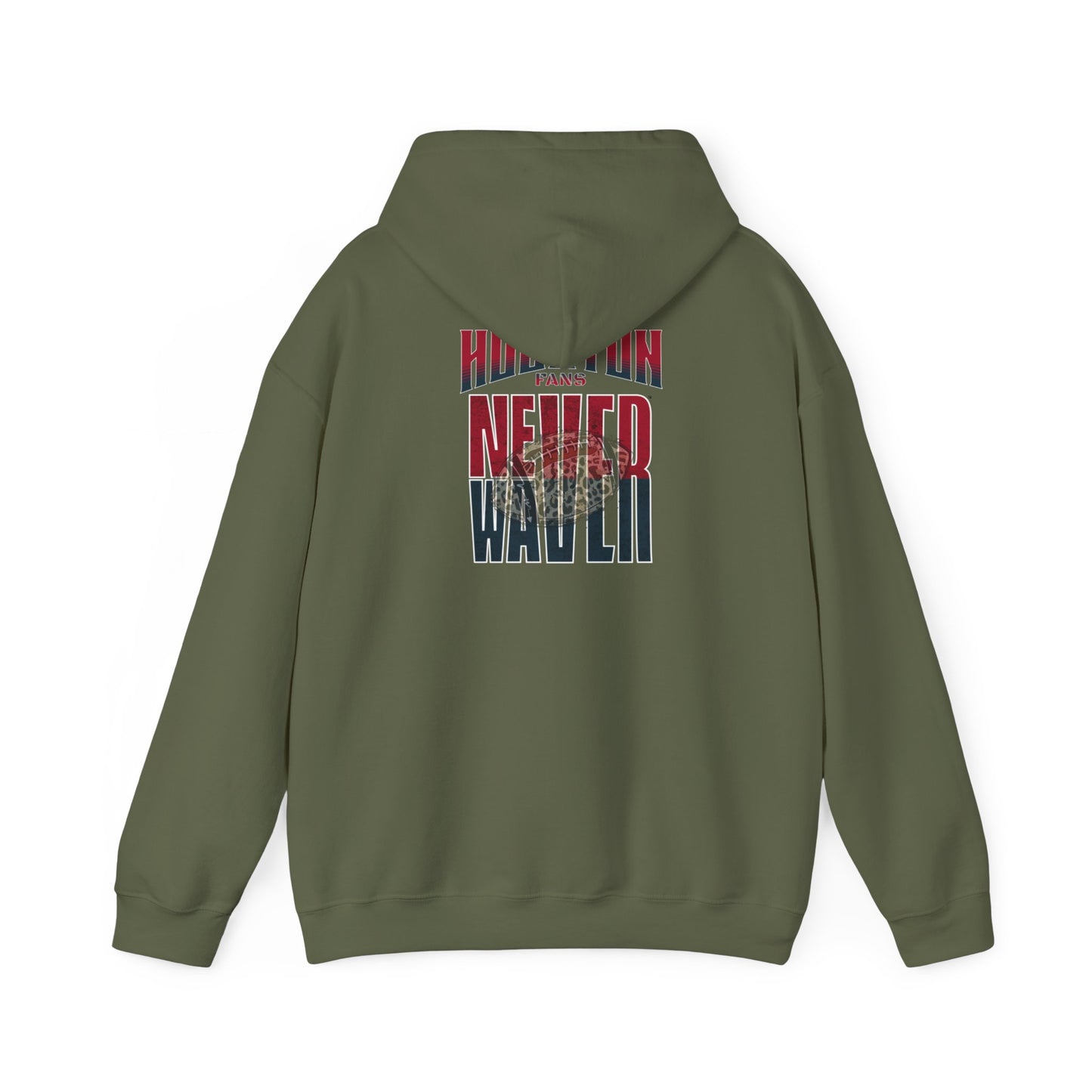 Huston Fans Never Waver W-Leopard Football Unisex Heavy Blend™ Hooded Sweatshirt - Never Waver