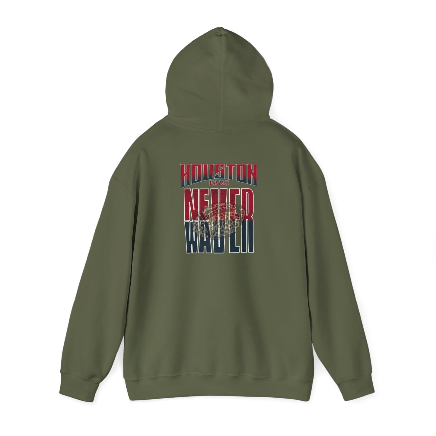 Huston Fans Never Waver W-Leopard Football Unisex Heavy Blend™ Hooded Sweatshirt - Never Waver
