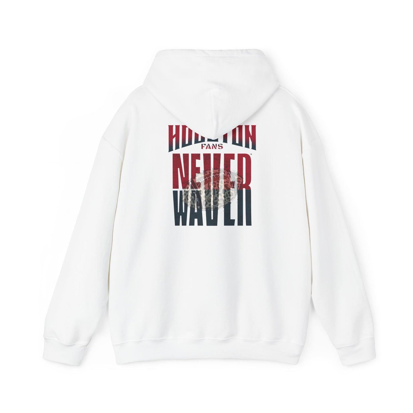 Huston Fans Never Waver W-Leopard Football Unisex Heavy Blend™ Hooded Sweatshirt - Never Waver