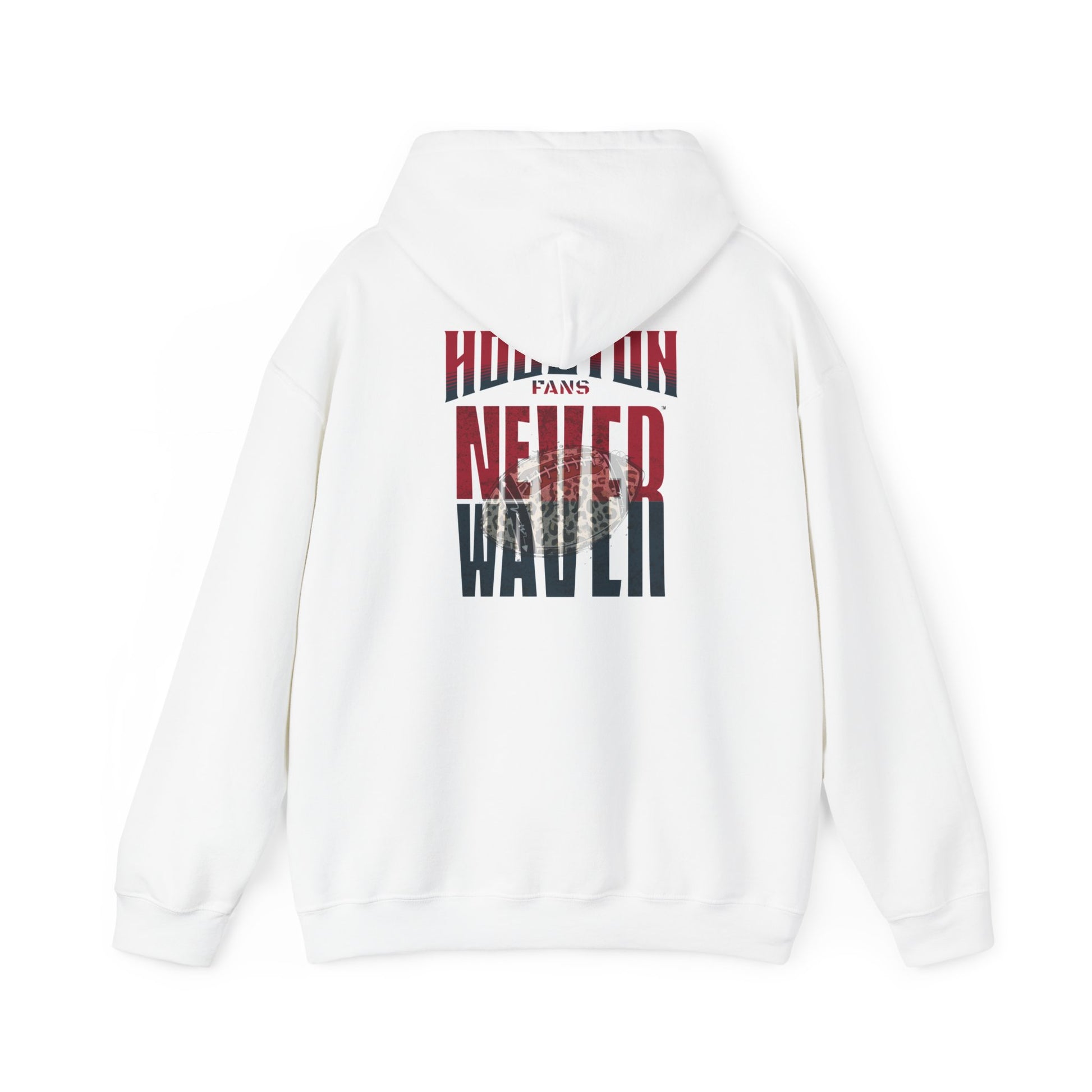 Huston Fans Never Waver W-Leopard Football Unisex Heavy Blend™ Hooded Sweatshirt - Never Waver