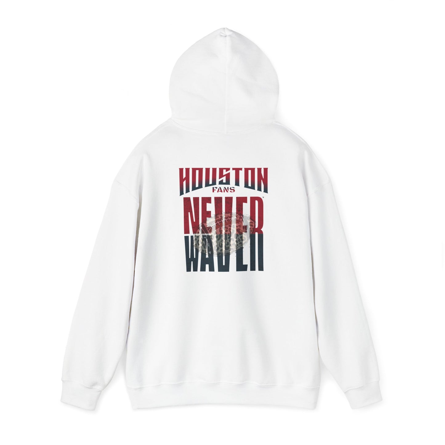 Huston Fans Never Waver W-Leopard Football Unisex Heavy Blend™ Hooded Sweatshirt - Never Waver