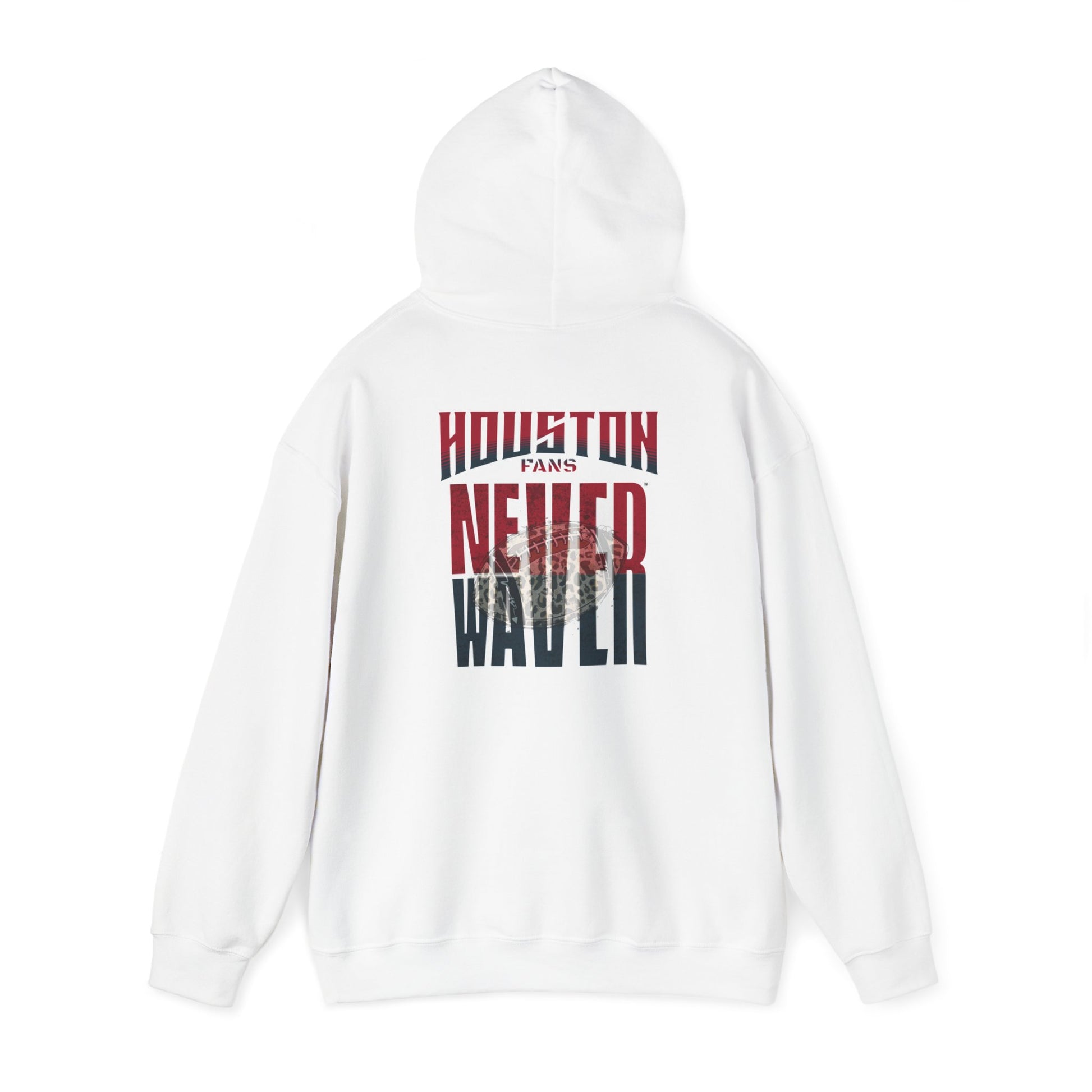 Huston Fans Never Waver W-Leopard Football Unisex Heavy Blend™ Hooded Sweatshirt - Never Waver