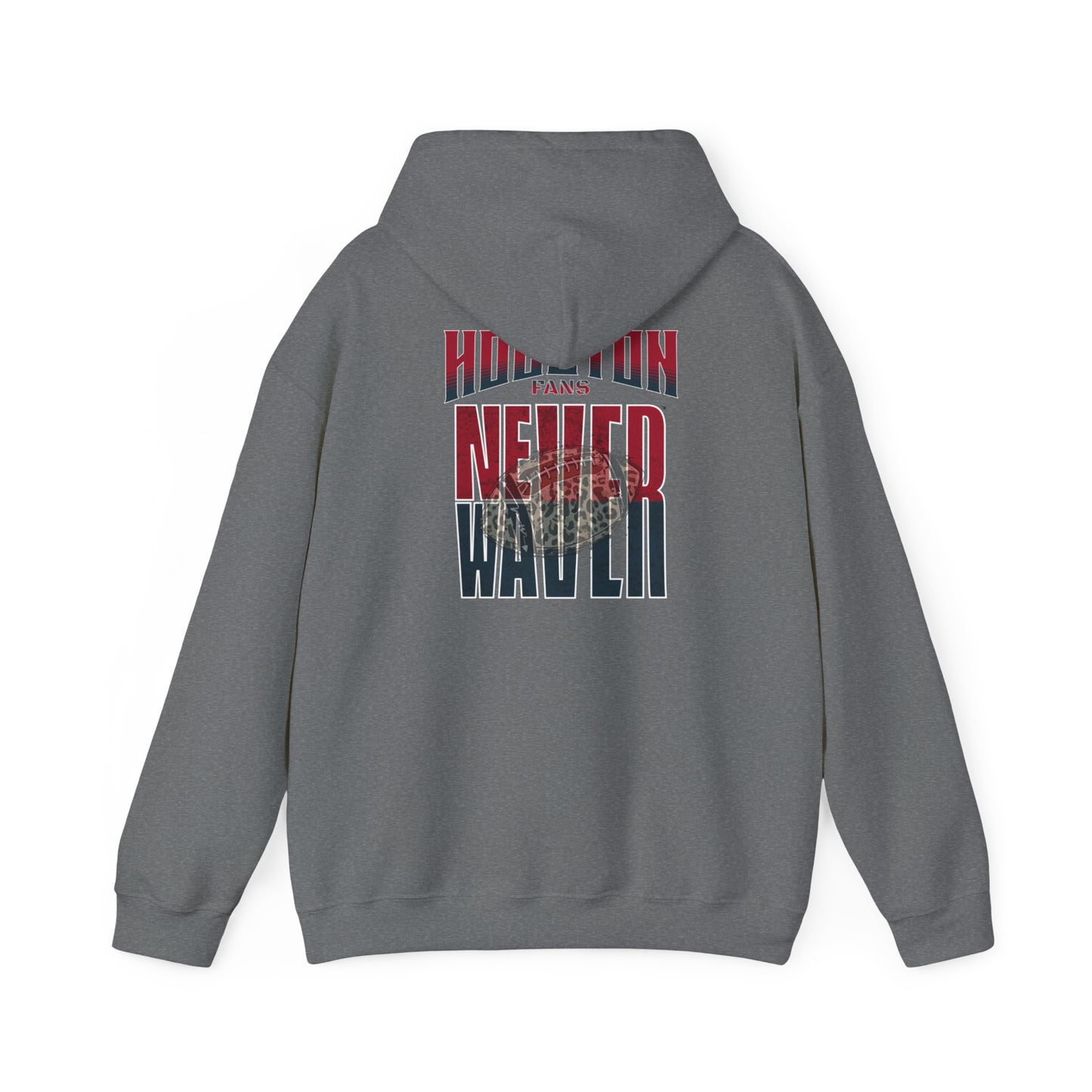 Huston Fans Never Waver W-Leopard Football Unisex Heavy Blend™ Hooded Sweatshirt - Never Waver