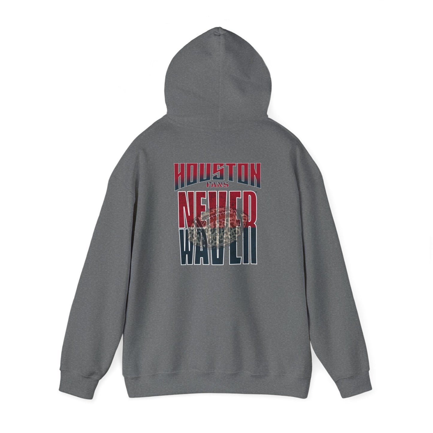 Huston Fans Never Waver W-Leopard Football Unisex Heavy Blend™ Hooded Sweatshirt - Never Waver