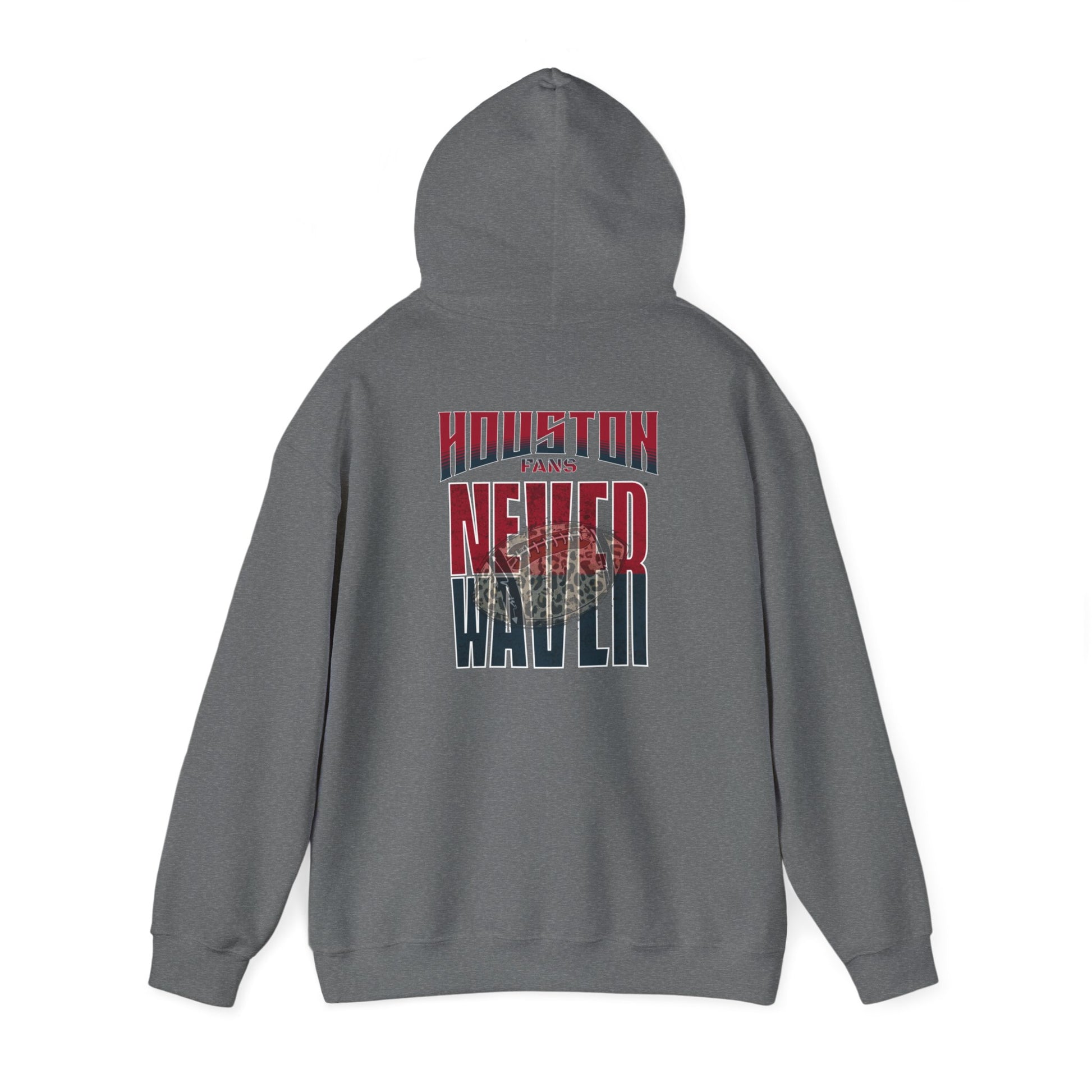 Huston Fans Never Waver W-Leopard Football Unisex Heavy Blend™ Hooded Sweatshirt - Never Waver