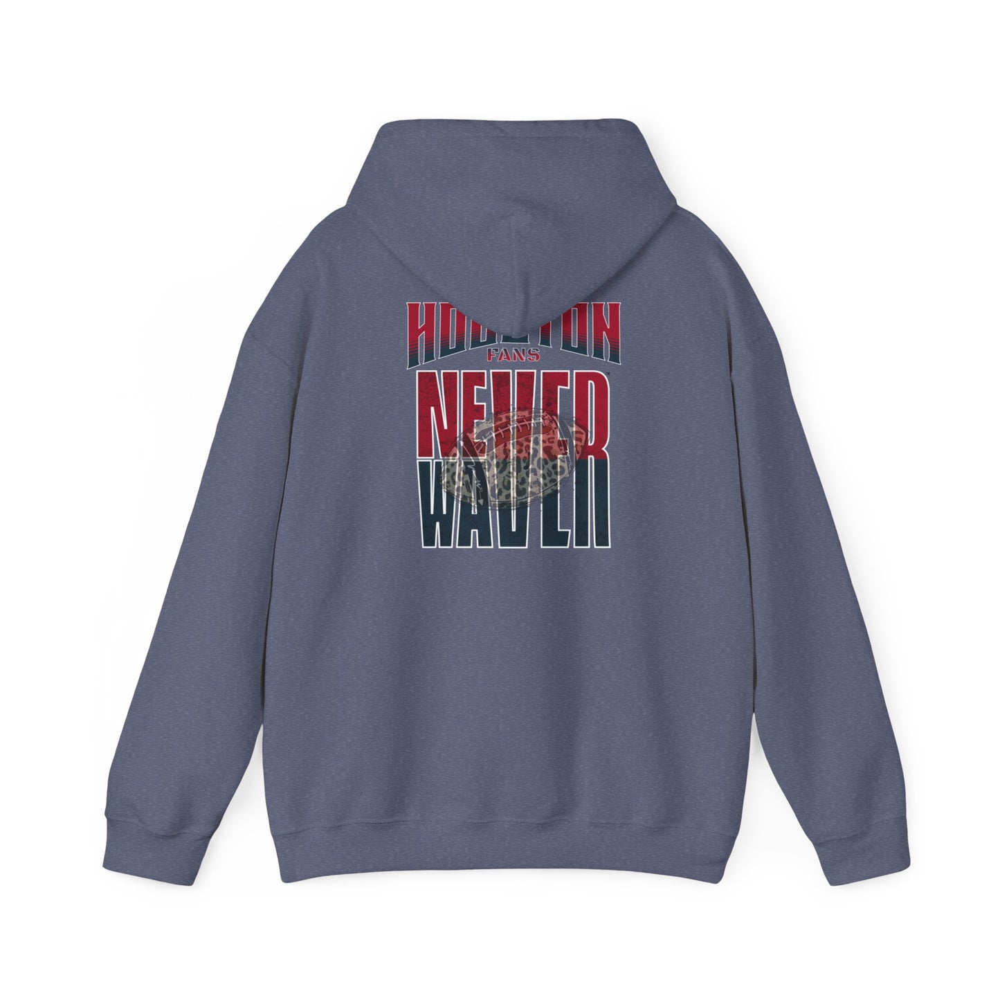 Huston Fans Never Waver W-Leopard Football Unisex Heavy Blend™ Hooded Sweatshirt - Never Waver