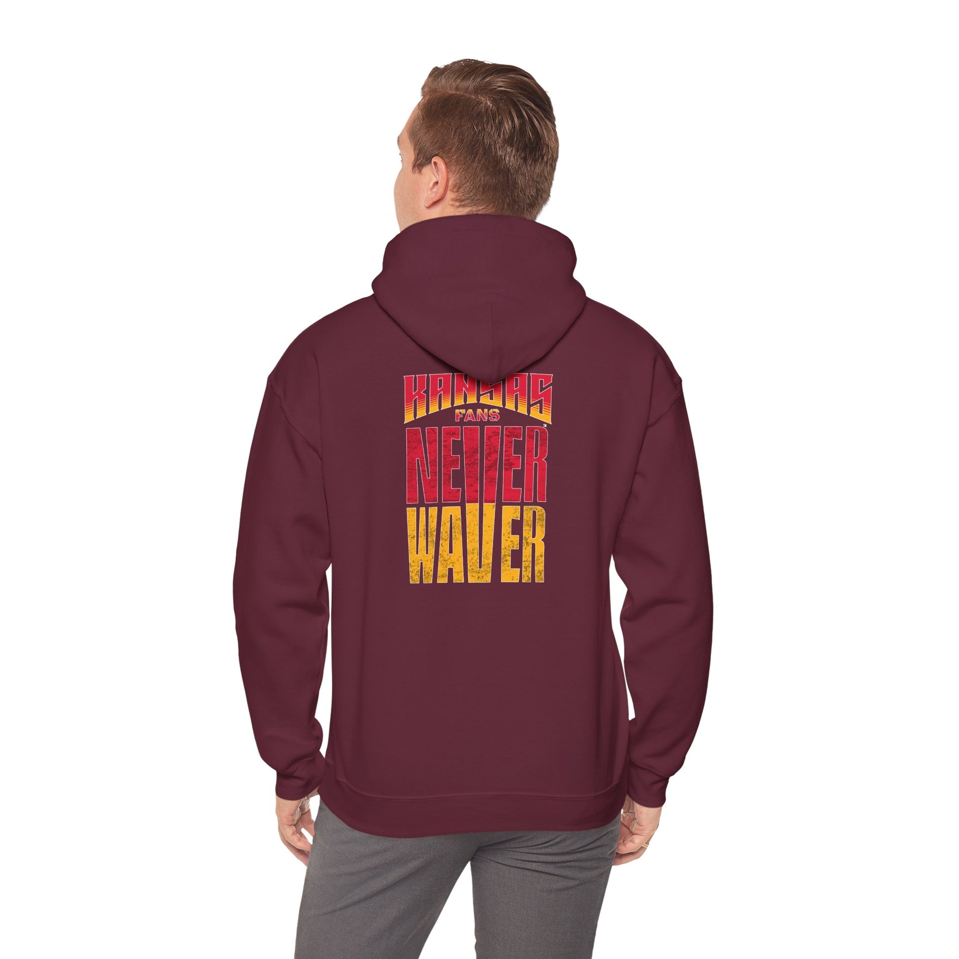 Kansas Fans Never Waver Unisex Heavy Blend™ Hooded Sweatshirt - Never Waver