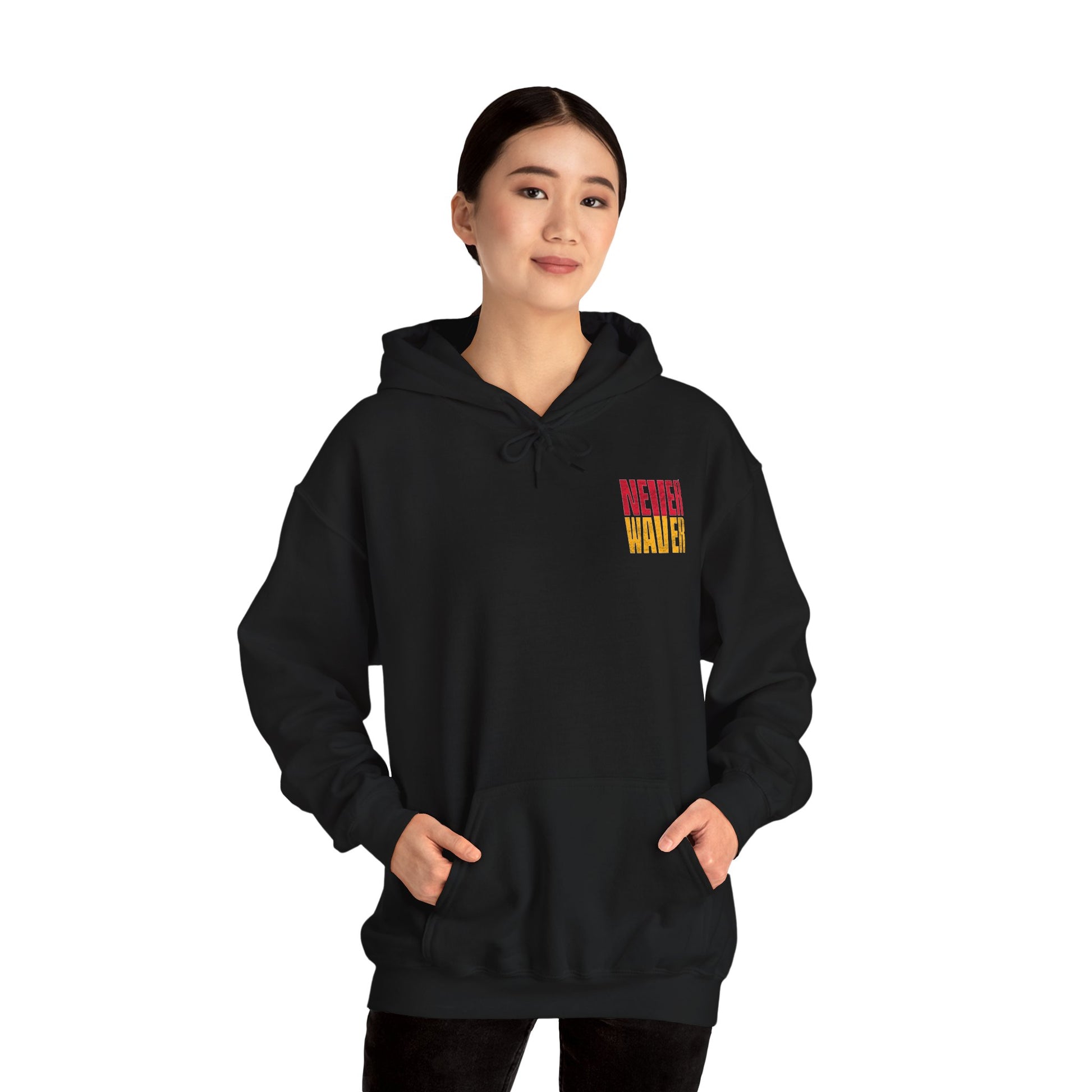 Kansas Fans Never Waver W-Leopard Football Unisex Heavy Blend™ Hooded Sweatshirt - Never Waver