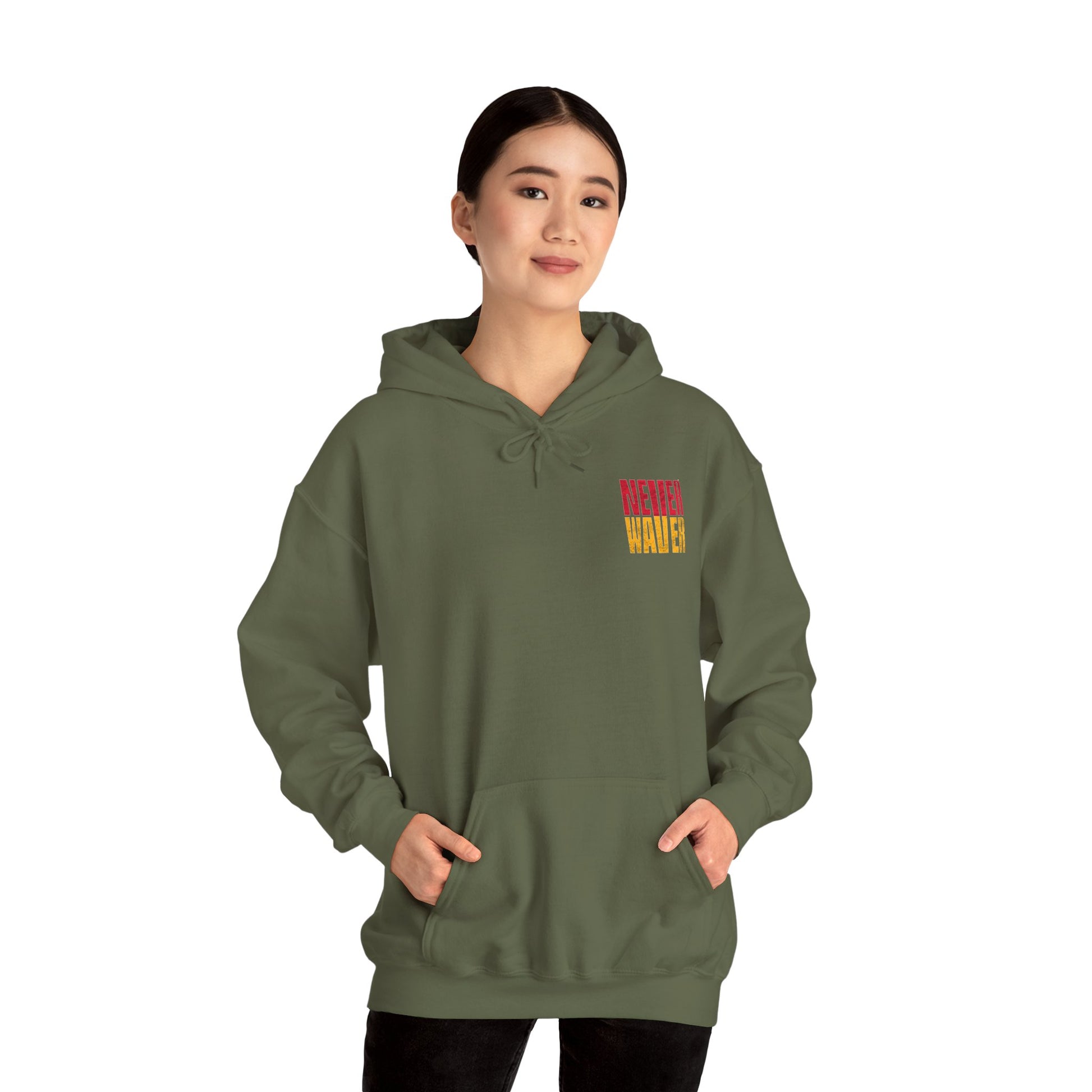 Kansas Fans Never Waver W-Leopard Football Unisex Heavy Blend™ Hooded Sweatshirt - Never Waver