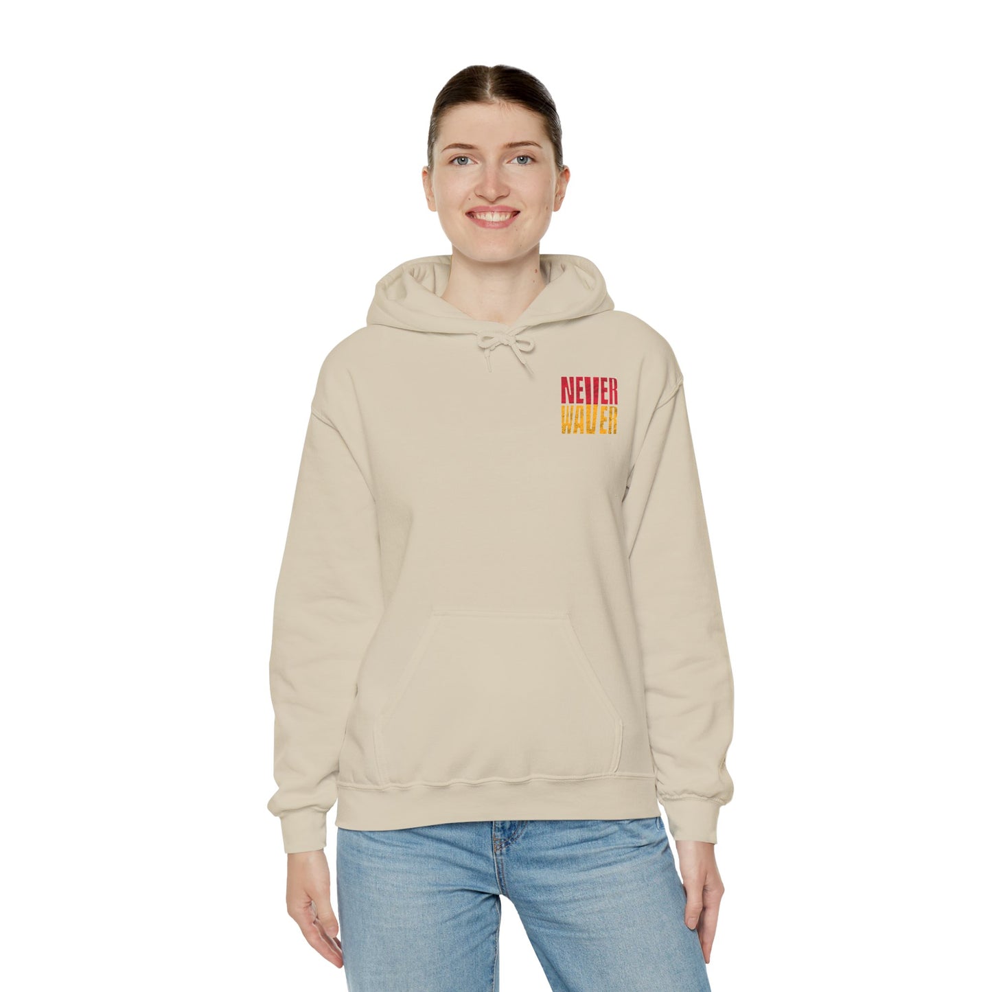 Kansas Fans Never Waver W-Leopard Football Unisex Heavy Blend™ Hooded Sweatshirt - Never Waver
