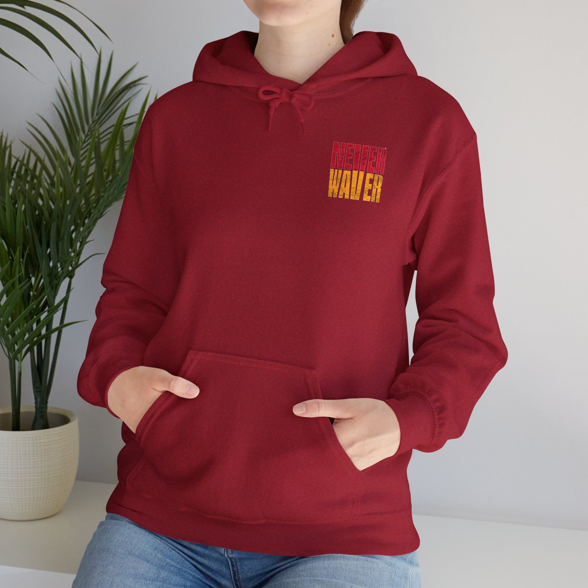 Kansas Fans Never Waver W-Leopard Football Unisex Heavy Blend™ Hooded Sweatshirt - Never Waver
